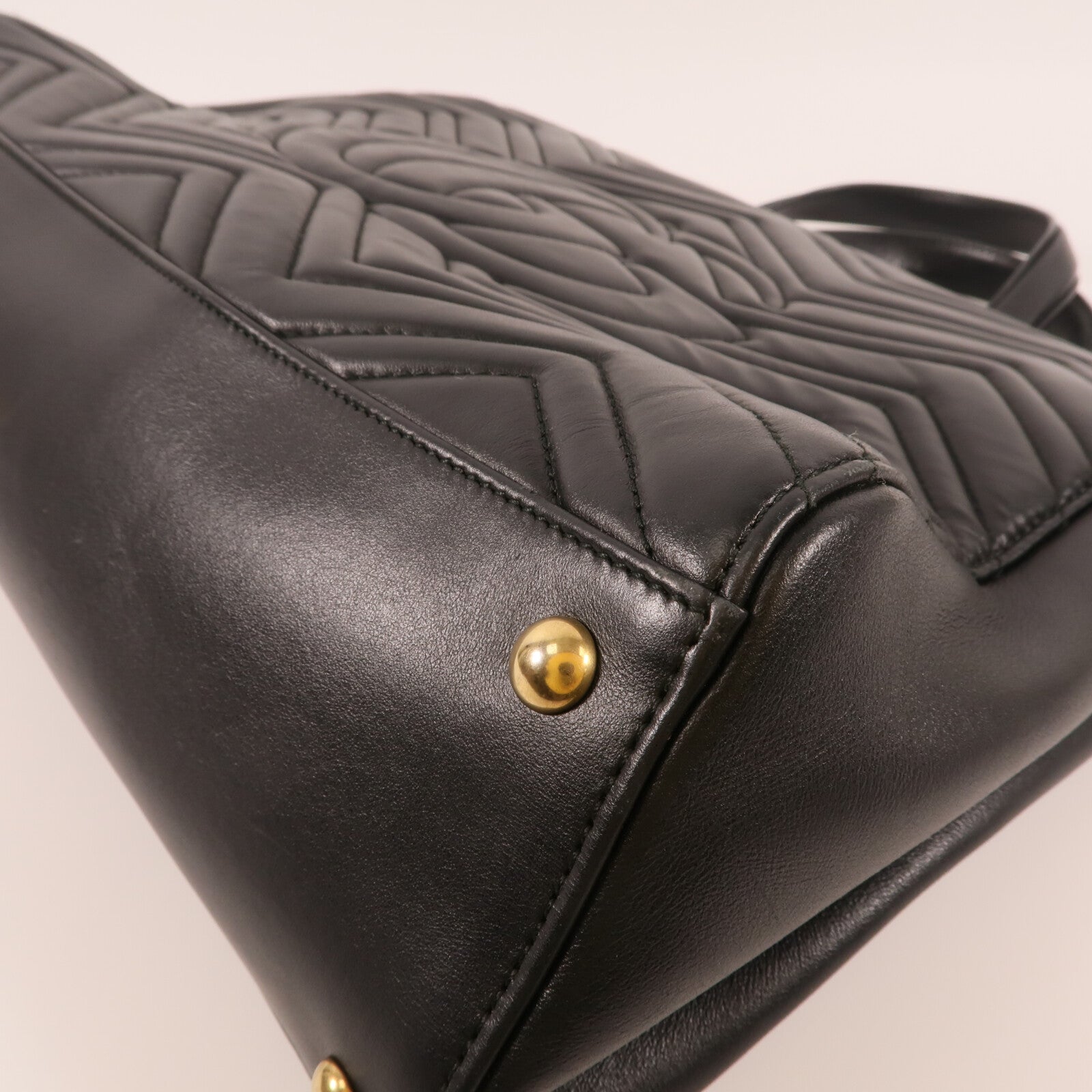 GUCCI 牛皮皮革GG Marmont Top Handle金扣手挽肩背兩用袋
