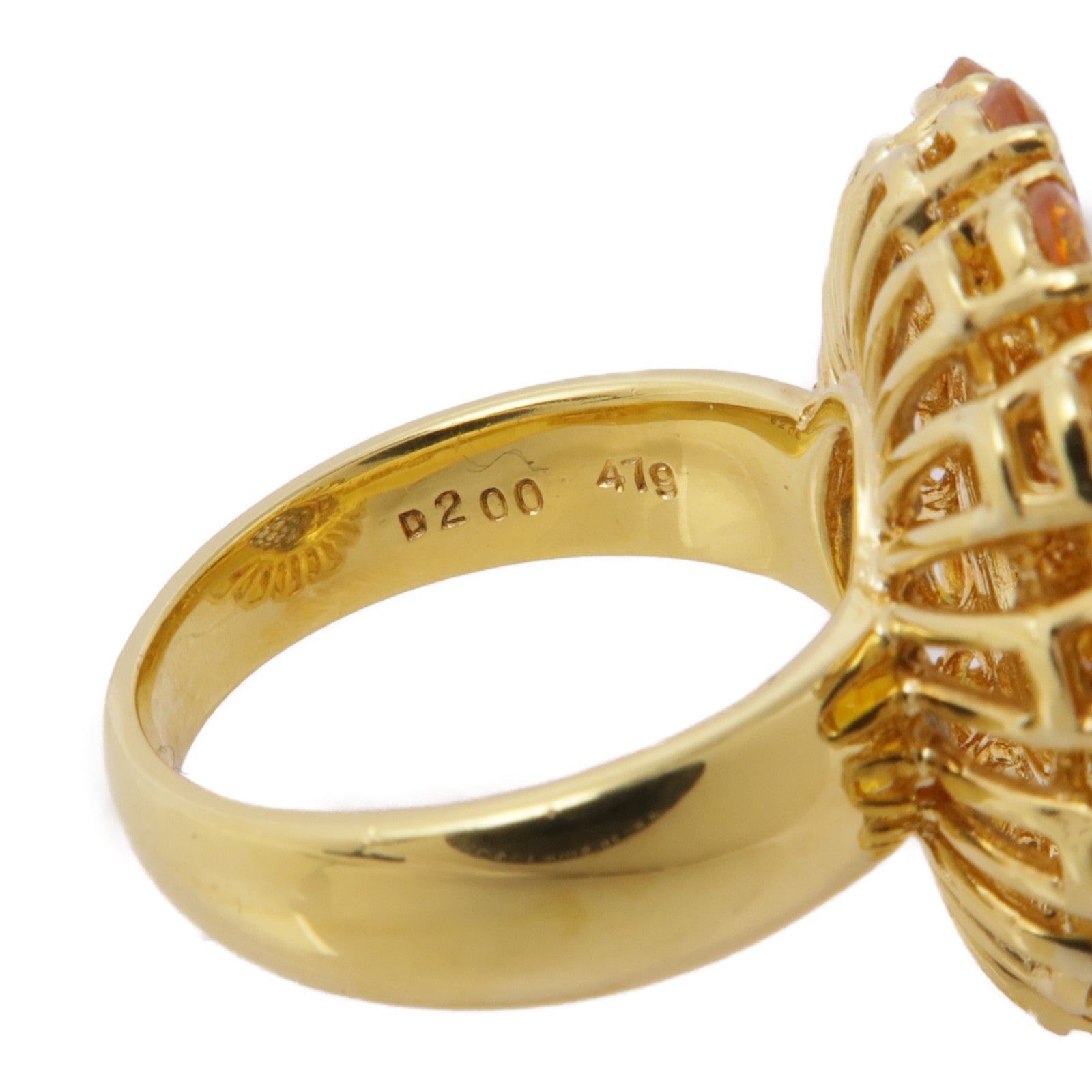 JEWELRY 18K黃金Yellow Sapphire/Diamond Ring黃色藍寶石/鑽石戒指US#6.25