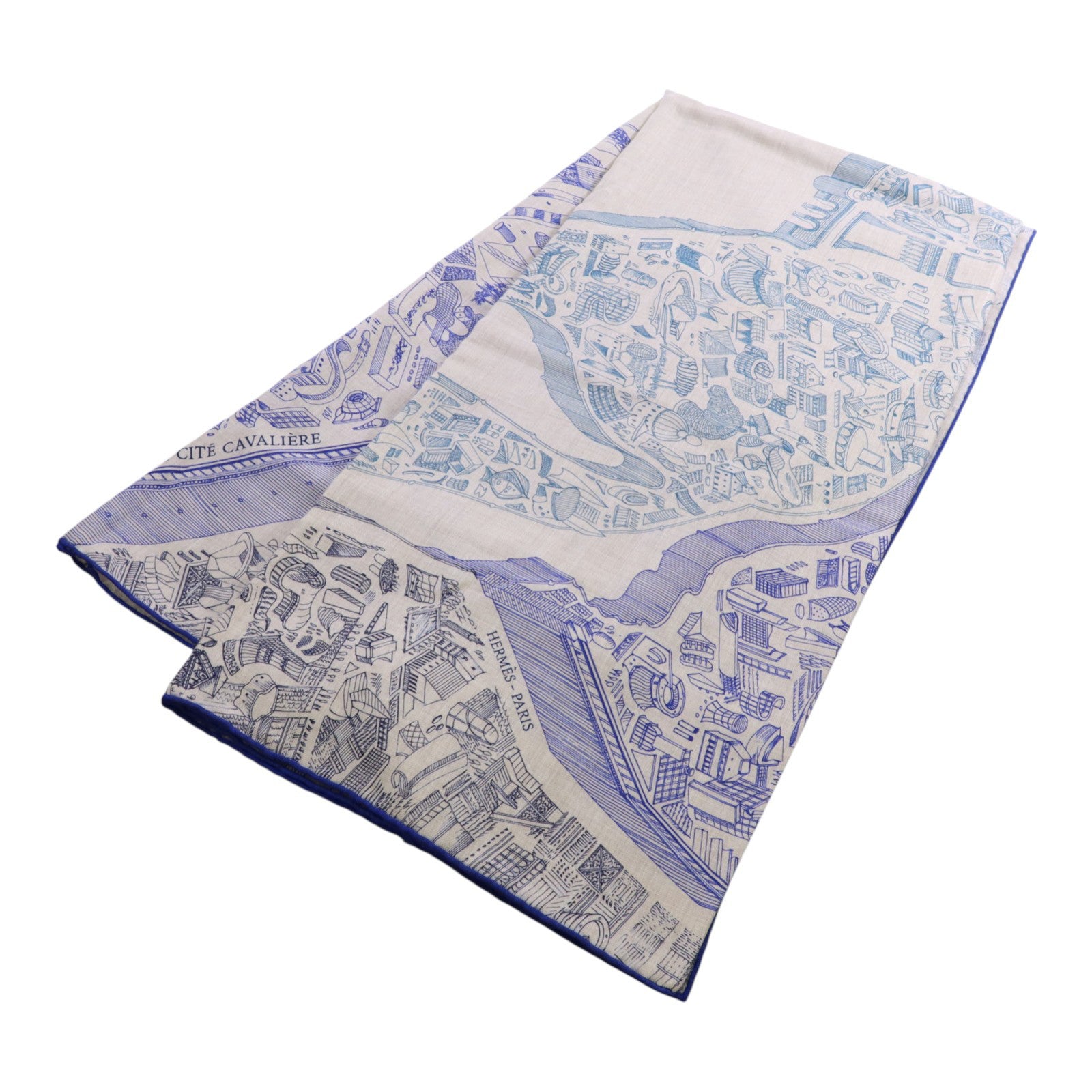 HERMES 羊絨/絲質Mors A Jouets Bandana Shawl 140x140絲巾