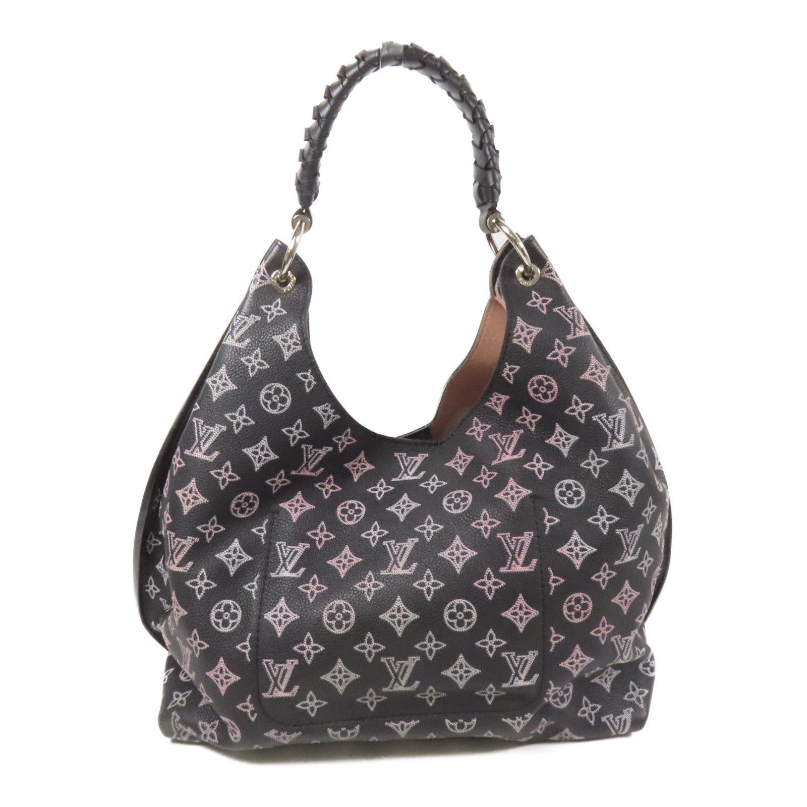 LOUIS VUITTON 牛皮皮革Mahina Carmel Hobo Bag銀扣肩背袋