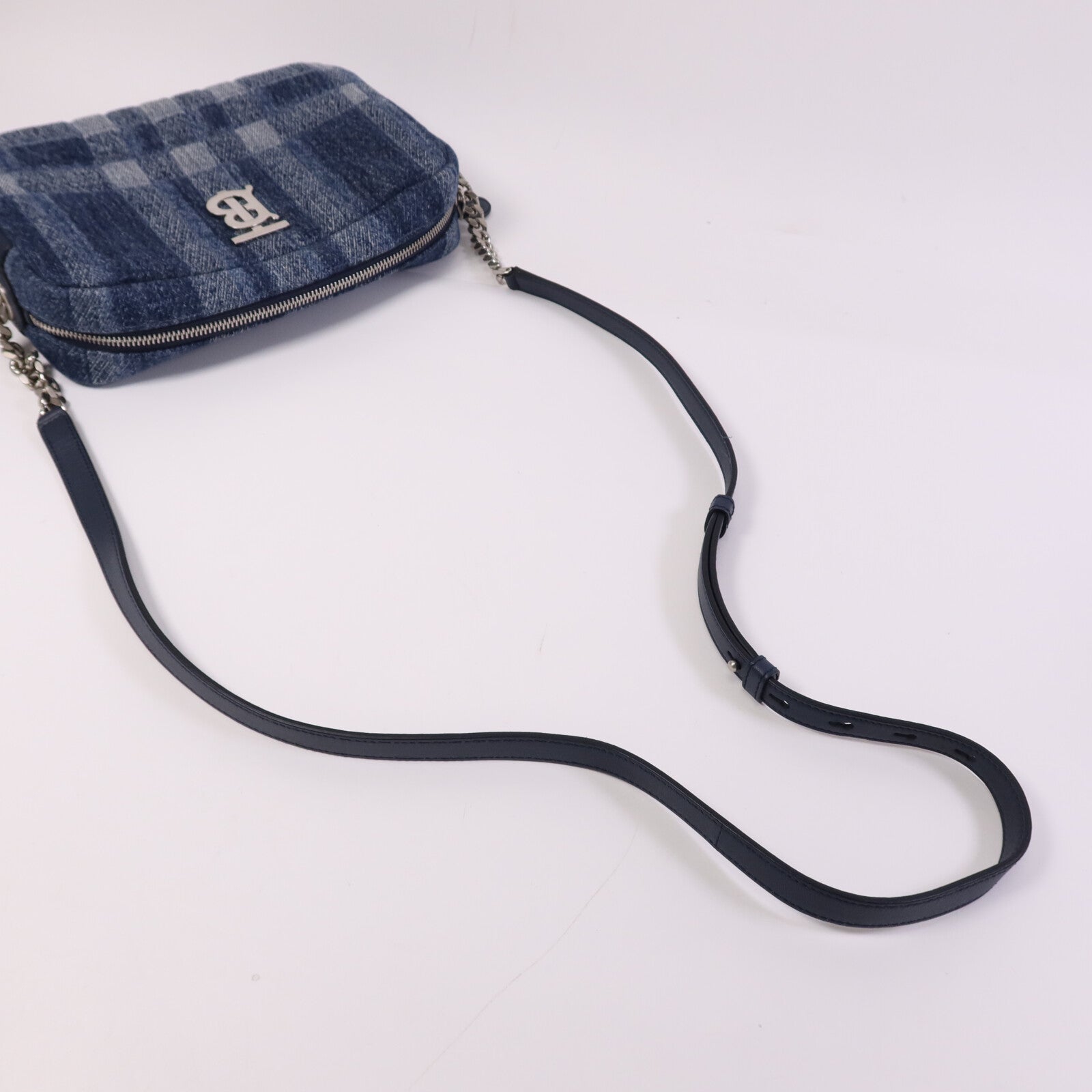 BURBERRY 【激減優惠】棉質Shoulder Bag銀扣鏈帶肩背袋