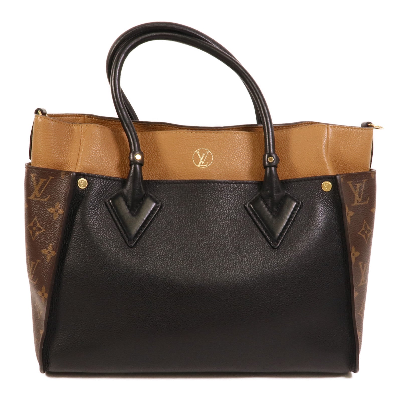 LOUIS VUITTON Monogram/牛皮皮革On My Side MM手挽袋
