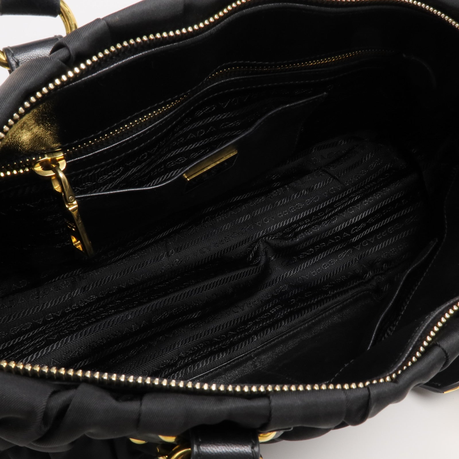 PRADA 尼龍Tessuto Gaufre Shoulder Bag金扣肩背袋
