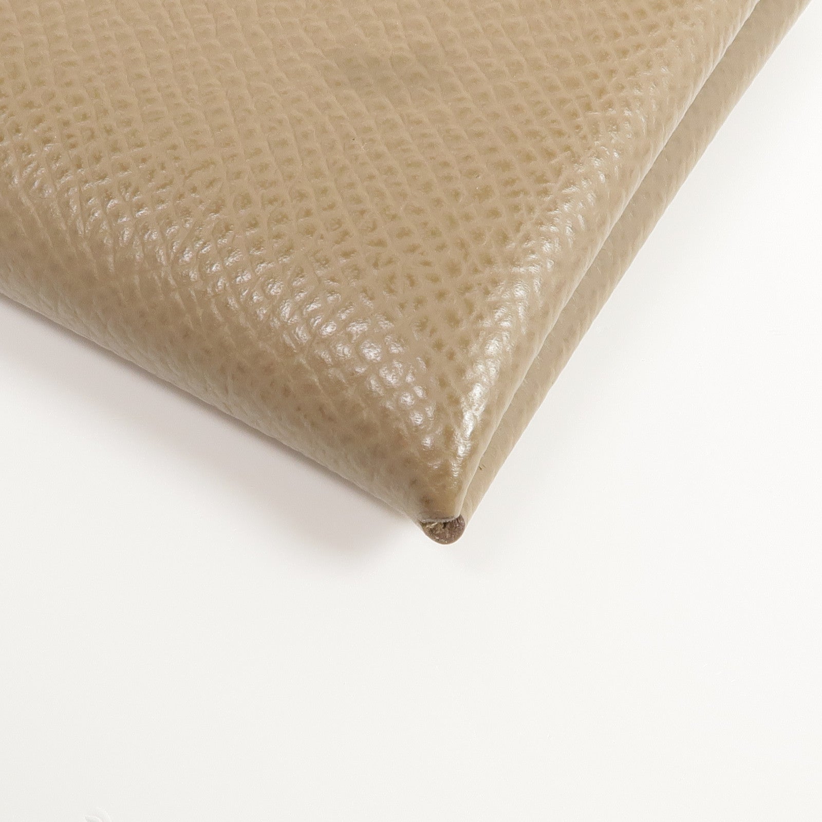 HERMES 【Hermes Fair】Epsom皮革Calvi Card Holder銀扣卡片套Etoupe