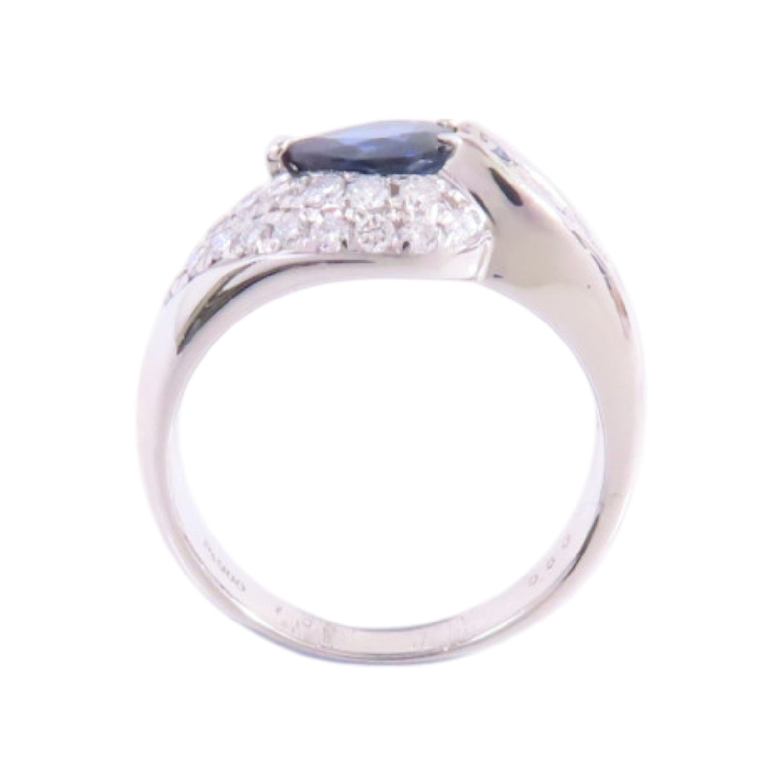 JEWELRY 【激減優惠】PT900鉑金/藍寶石/鑽石Sapphire Diamond Ring戒指US#6