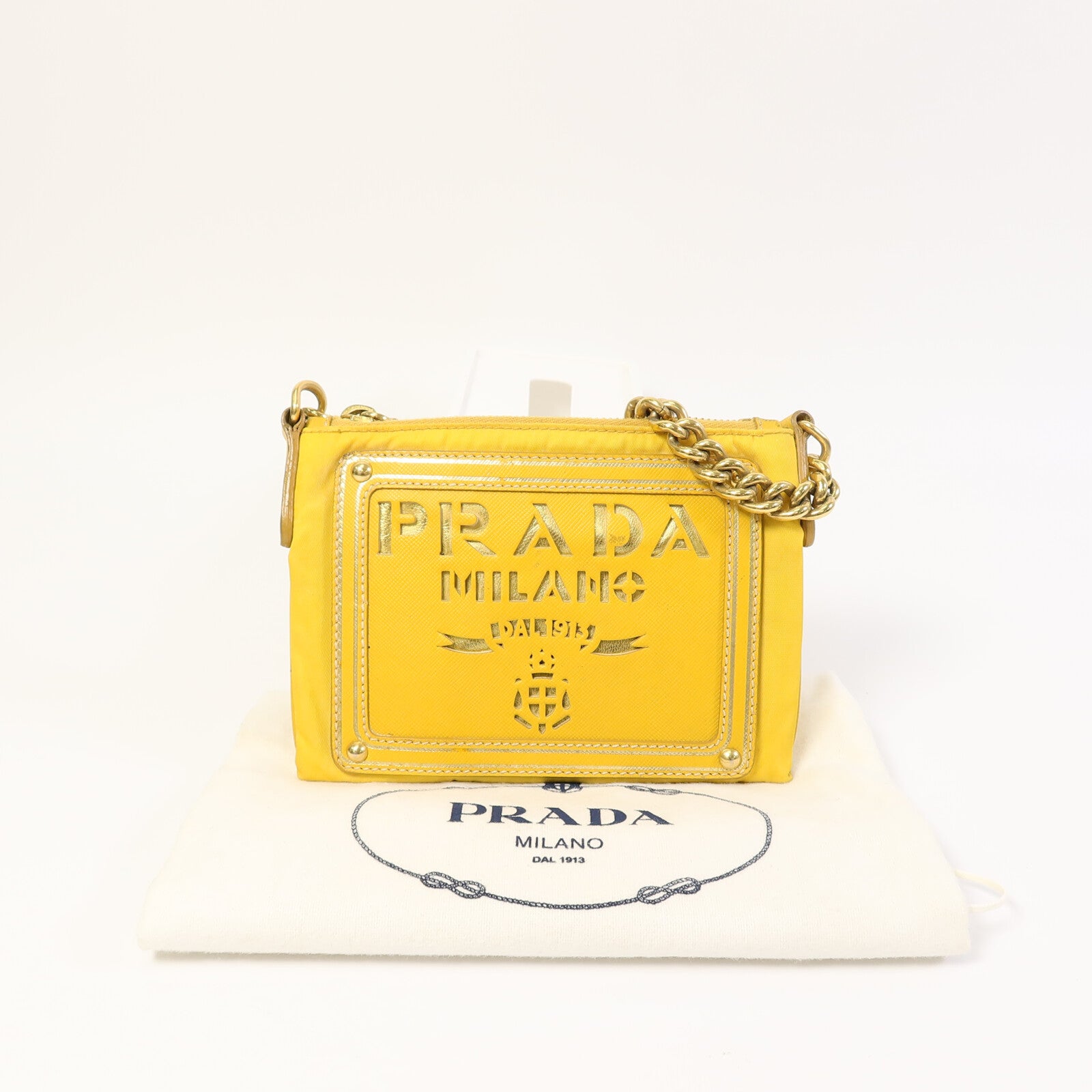 PRADA 尼龍Chain Shoulder鏈帶肩背袋