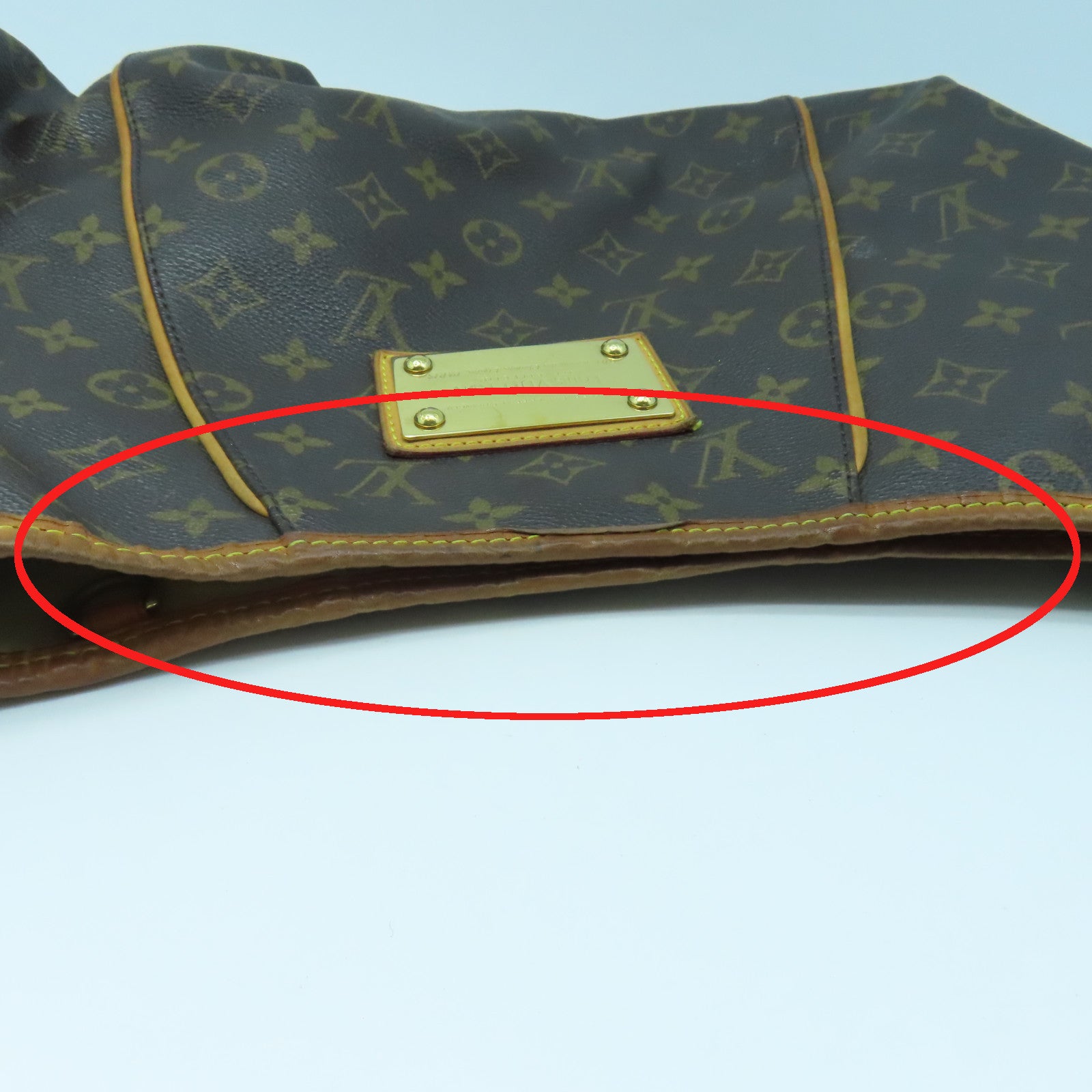 LOUIS VUITTON Monogram Galliera PM Gold Buckle Shoulder Bag Brown