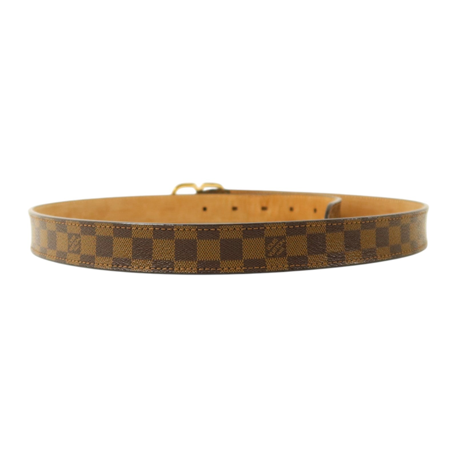 LOUIS VUITTON Damier Ebene Santur Mini Belt金扣腰帶