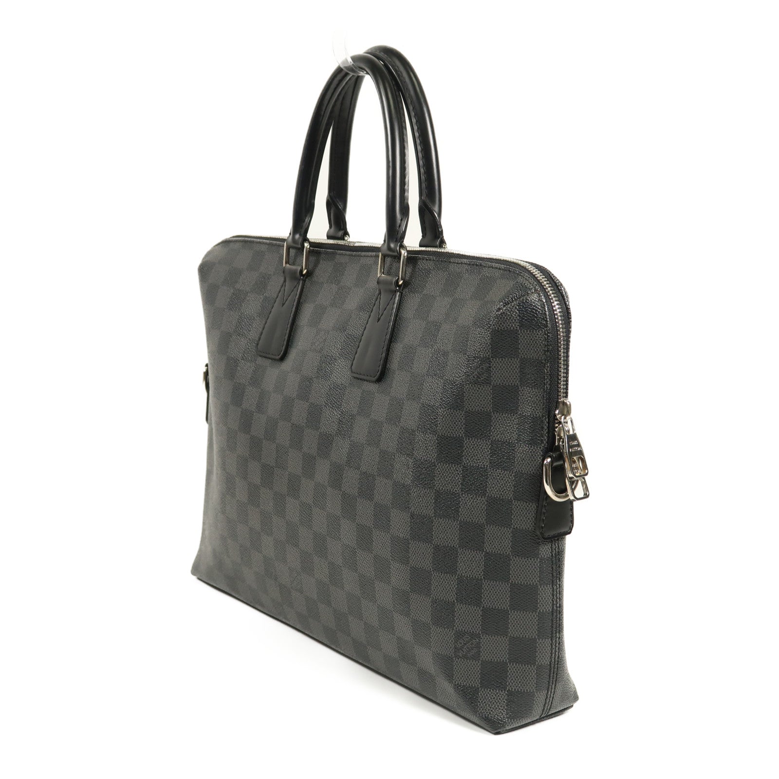 LOUIS VUITTON Damier Graphite Porte Document Jour Business Bag銀扣手挽袋