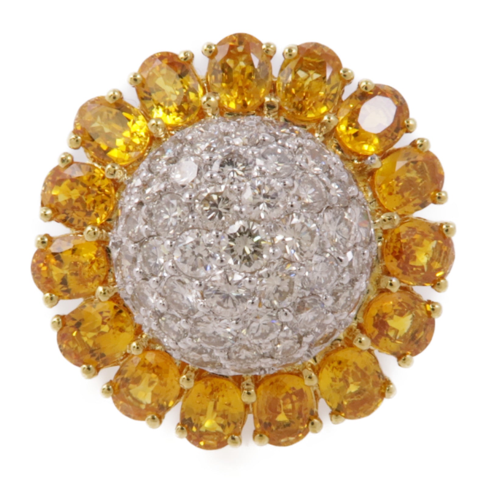 JEWELRY 18K黃金Yellow Sapphire/Diamond Ring黃色藍寶石/鑽石戒指US#6.25
