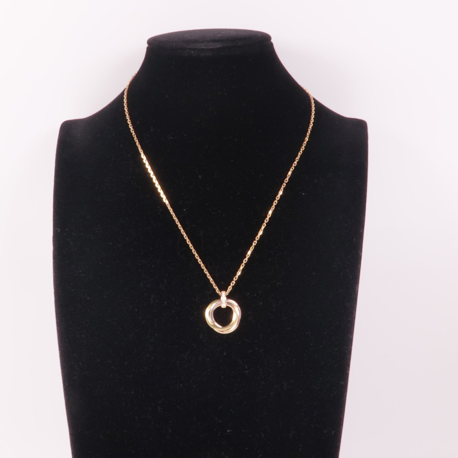 CARTIER Trinity Necklace 5P Diamond B3044700 18K Yellow White Pink Gold