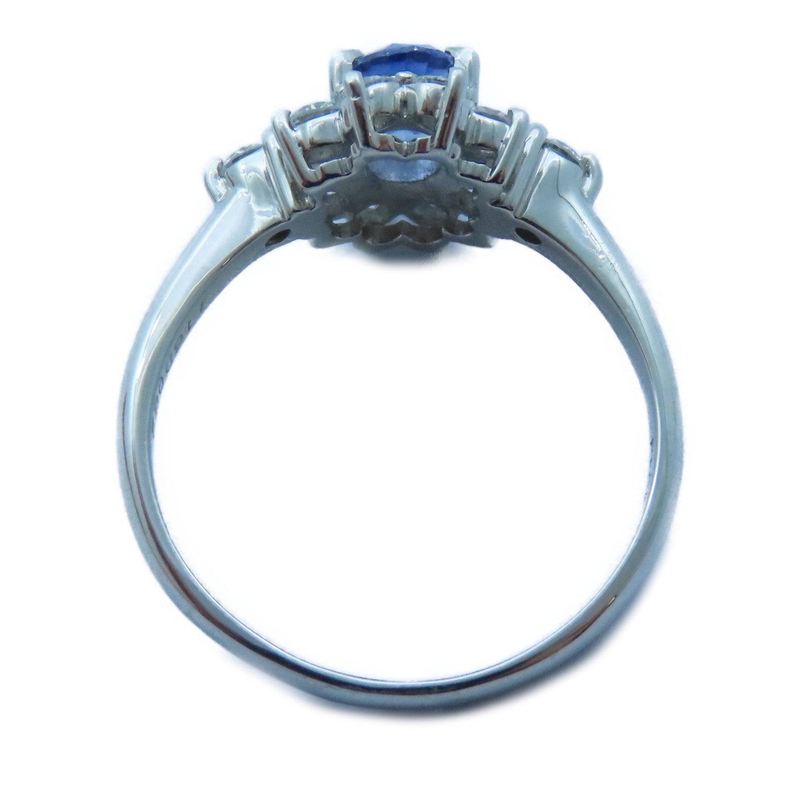 JEWELRY PT850白金Sapphire/Diamond Ring 1.16ct藍寶石/0.62ct鑽石戒指US#9.25