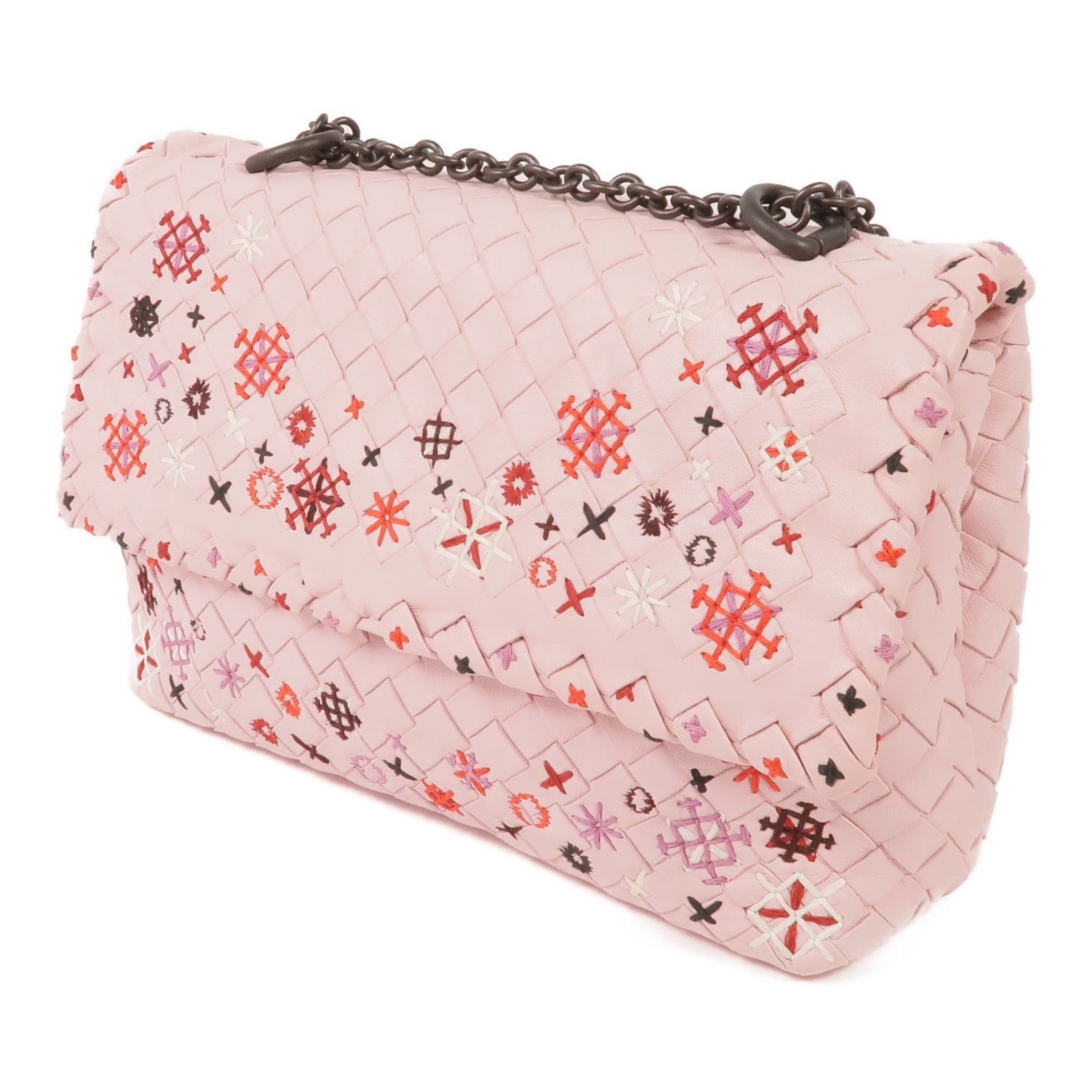 BOTTEGA VENETA 織紋皮革Chain Shoulder鏈帶肩背袋