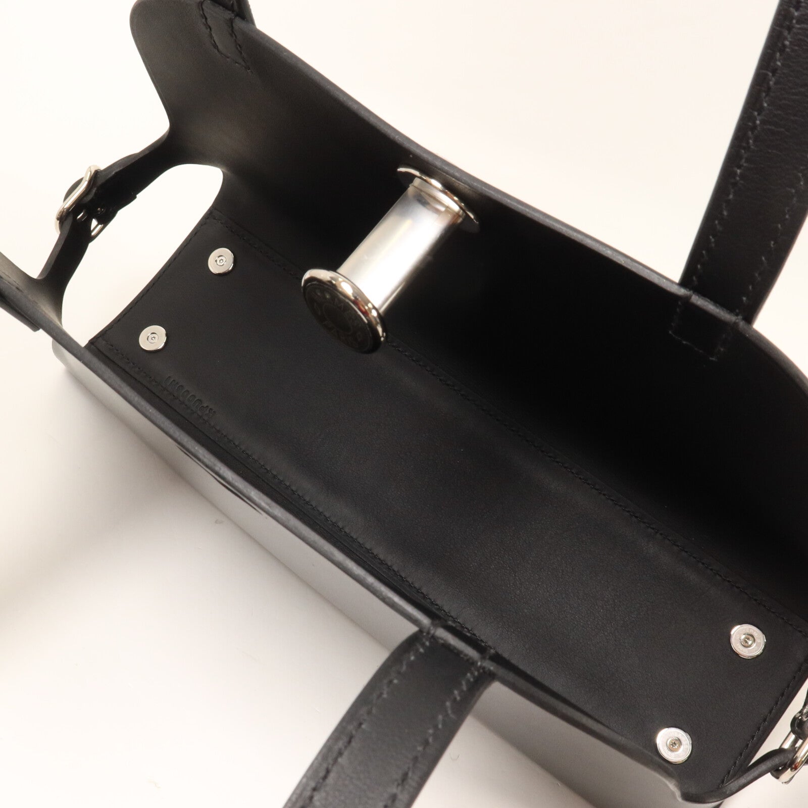 HERMES Hunter皮革/帆布Tablier Sellier手挽袋Noir