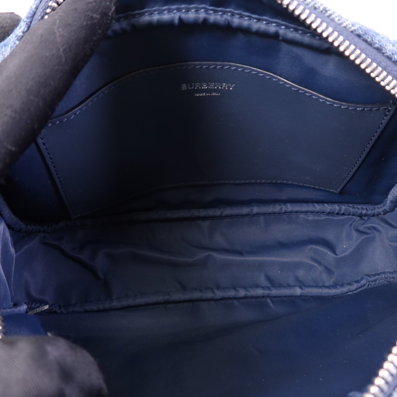 BURBERRY 【激減優惠】棉質Shoulder Bag銀扣鏈帶肩背袋
