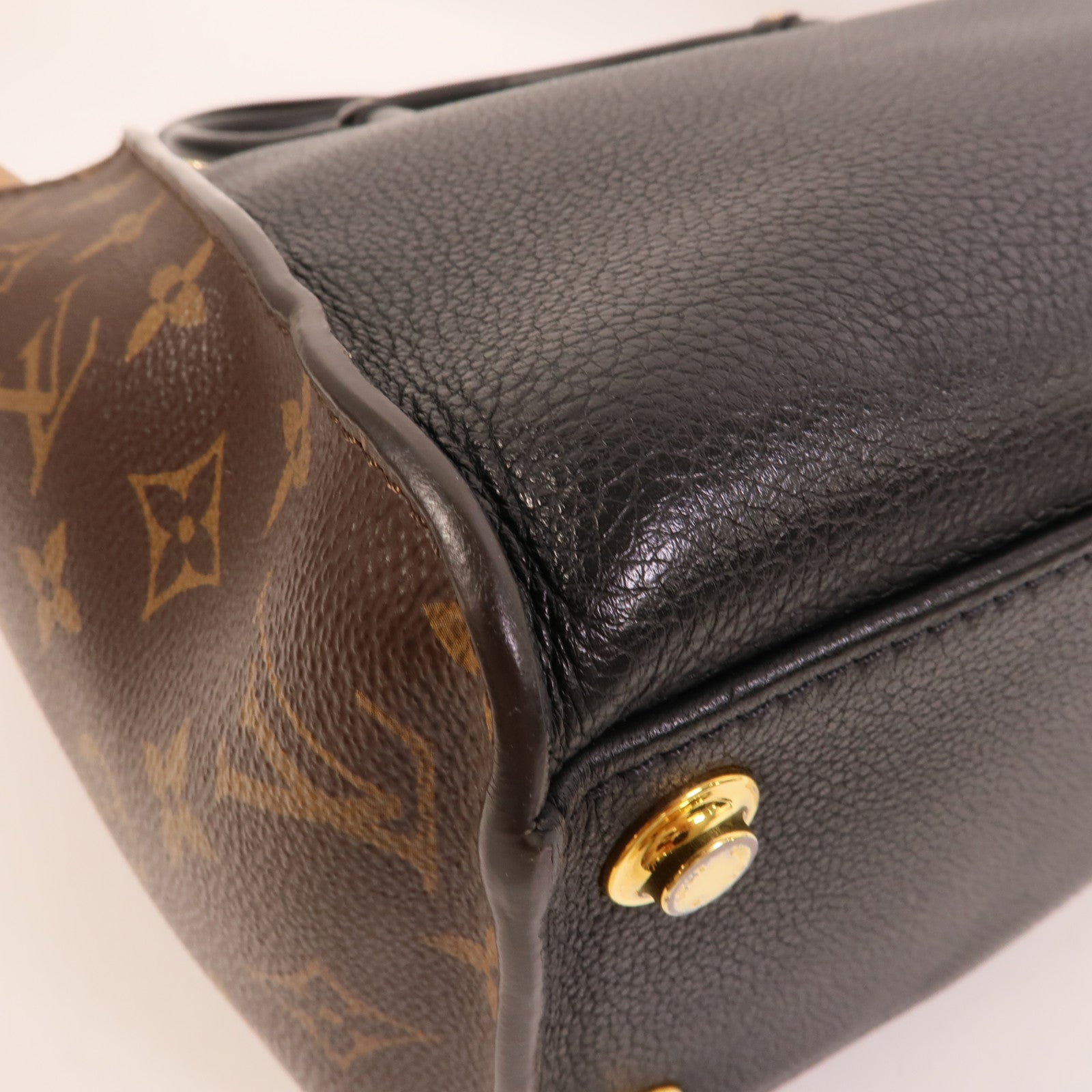 LOUIS VUITTON Monogram/牛皮皮革On My Side MM手挽袋