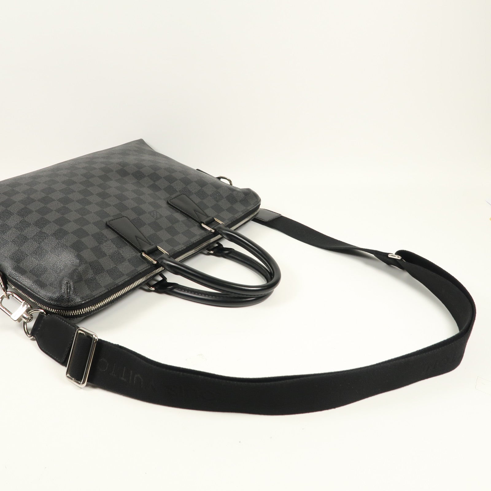 LOUIS VUITTON Damier Graphite Porte Document Jour Business Bag銀扣手挽袋