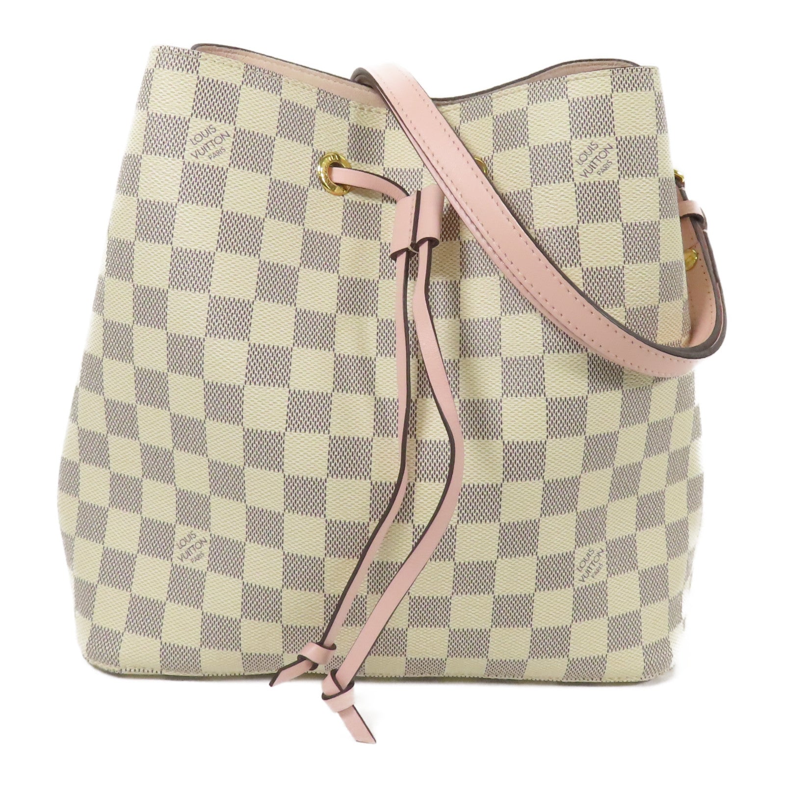 LOUIS VUITTON Damier Azur Neo Noe金扣肩背袋白色