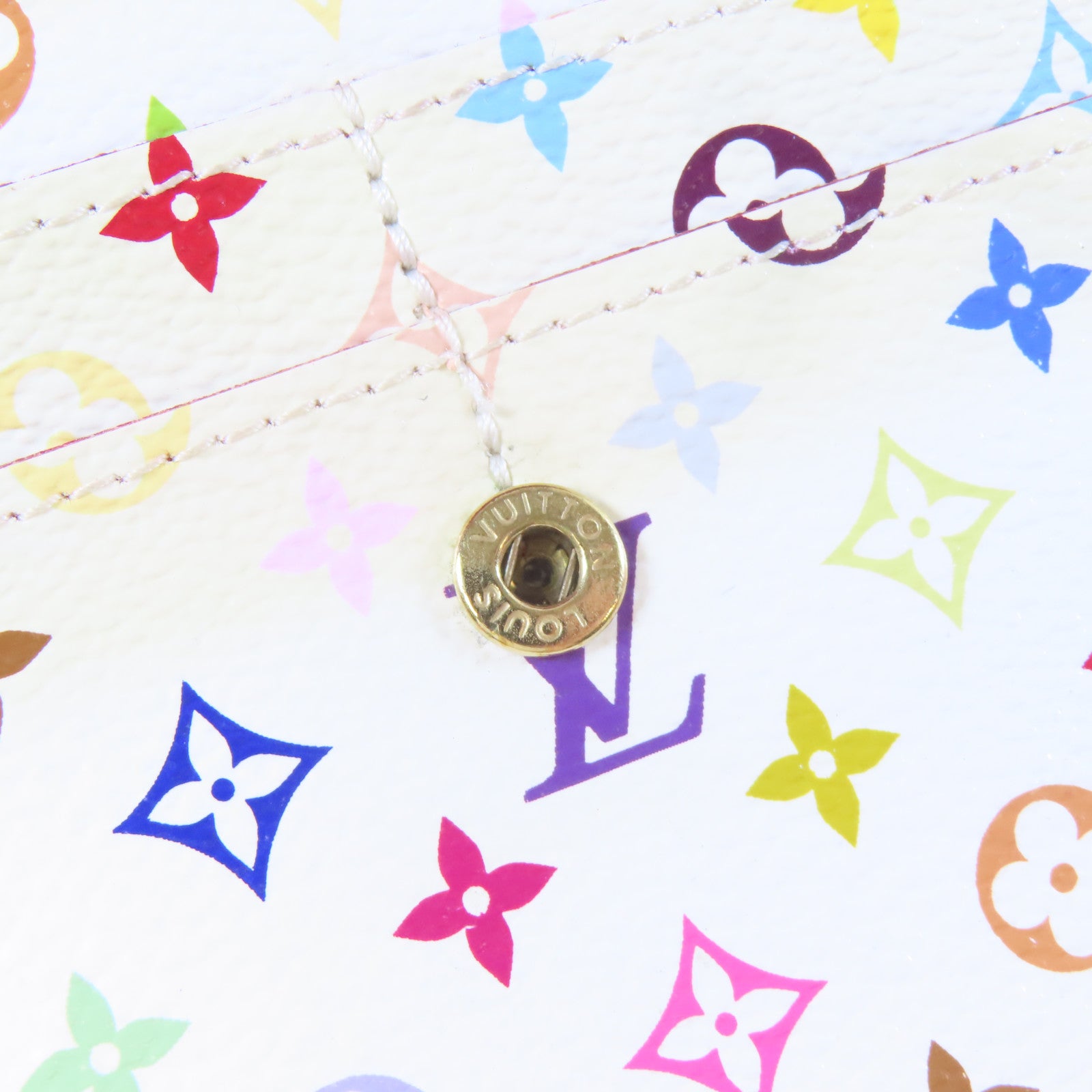 LOUIS VUITTON 【激減優惠】Monogram Multicolore Portefeuille Sarah金扣長錢包白色/多色