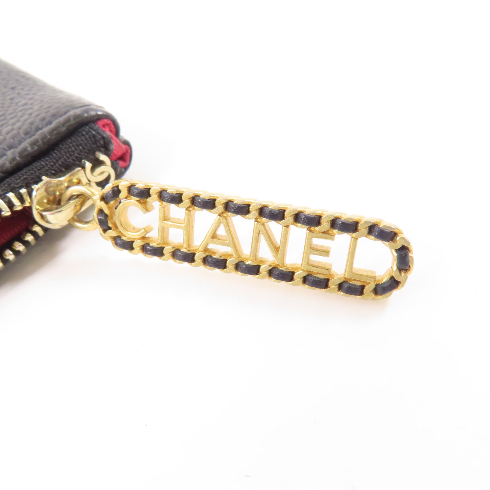 CHANEL 牛皮皮革Pouch金扣手拿包