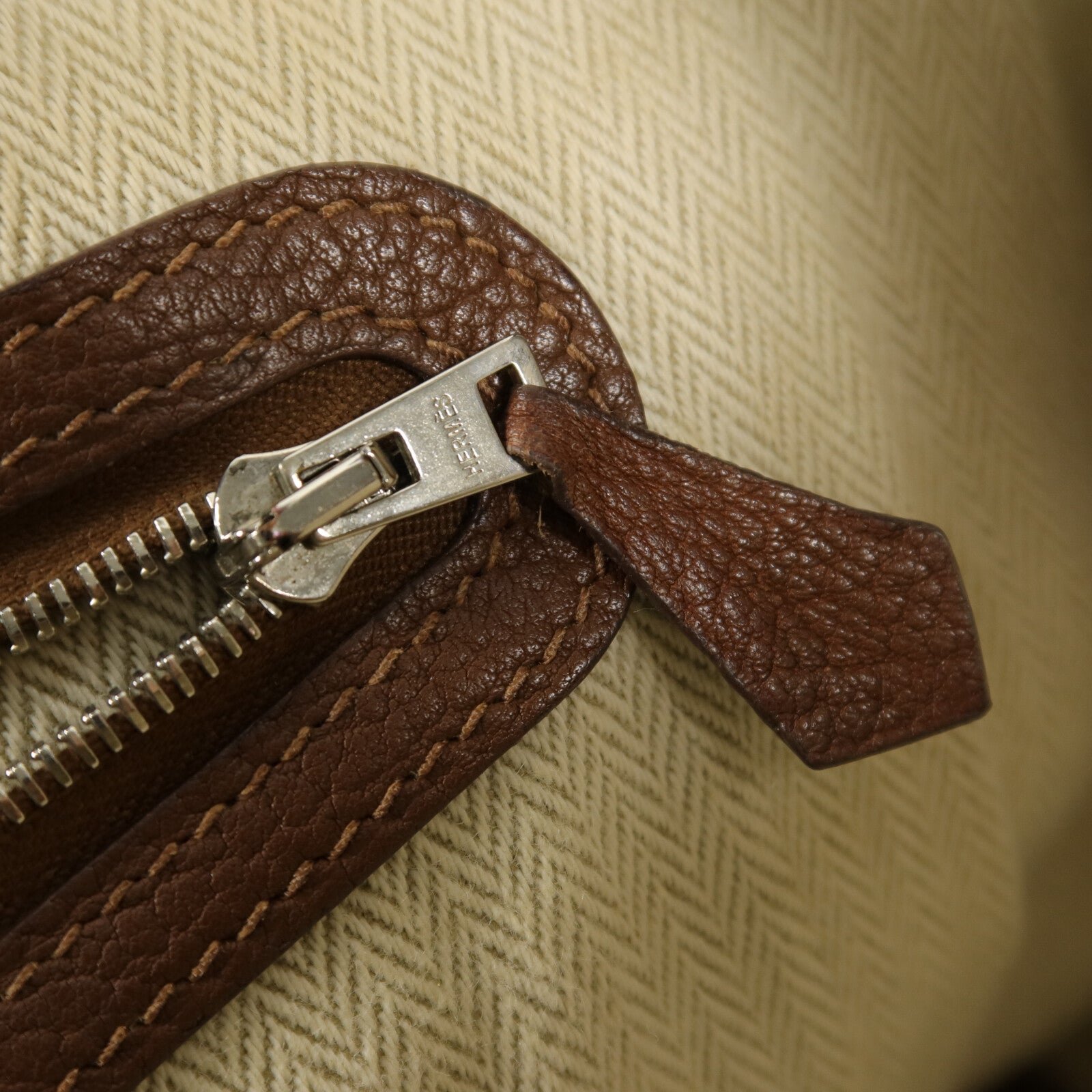 HERMES Negonda皮革Garden Party TPM手挽袋Marron Fonce