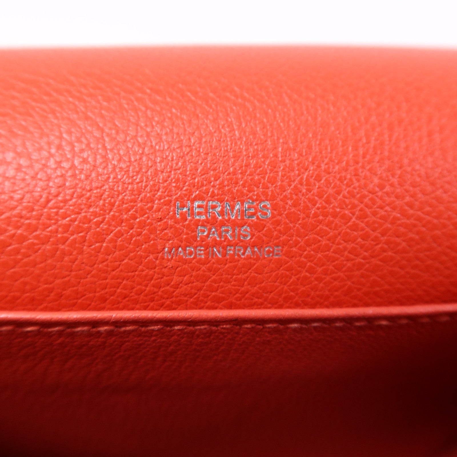 HERMES Evercolour皮革Roulis Mini銀扣肩背袋Rouge Tomate