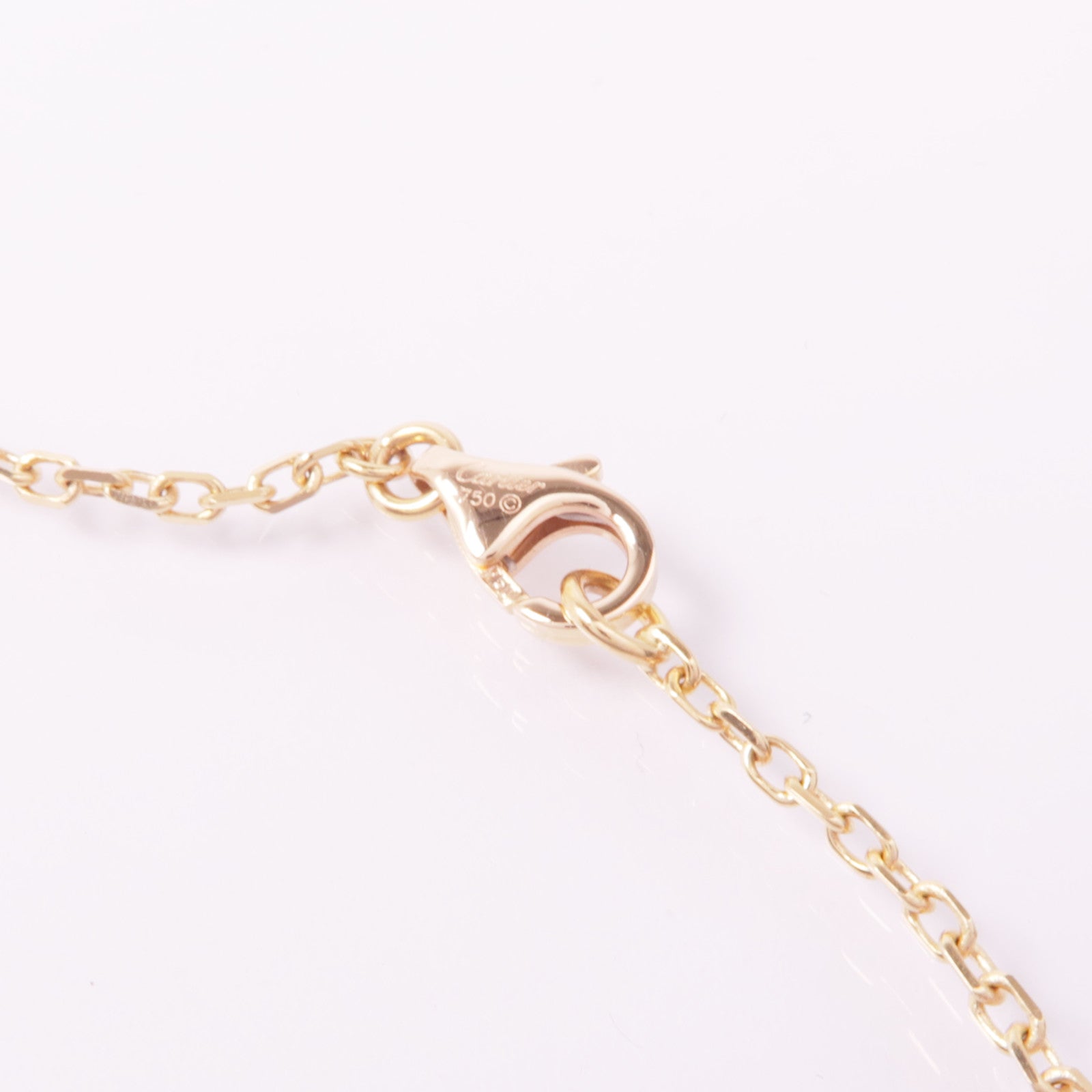 CARTIER 18K黃金/白金/玫瑰金Trinity Necklace 5P Diamond鑽石項鍊