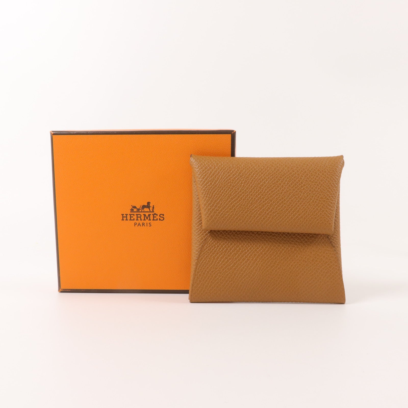 HERMES Epsom皮革Bastia Change Purse零錢包Gold