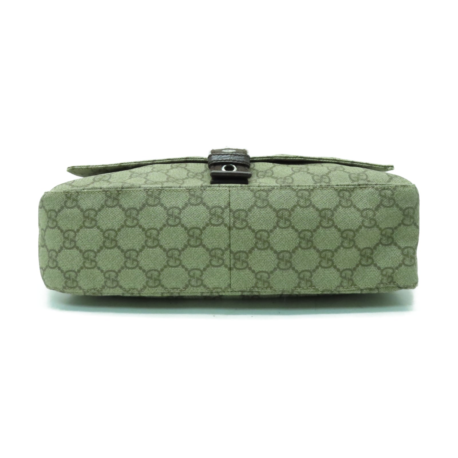 GUCCI 【激減優惠】塗層帆布Shoulder Bag銀扣肩背袋啡色