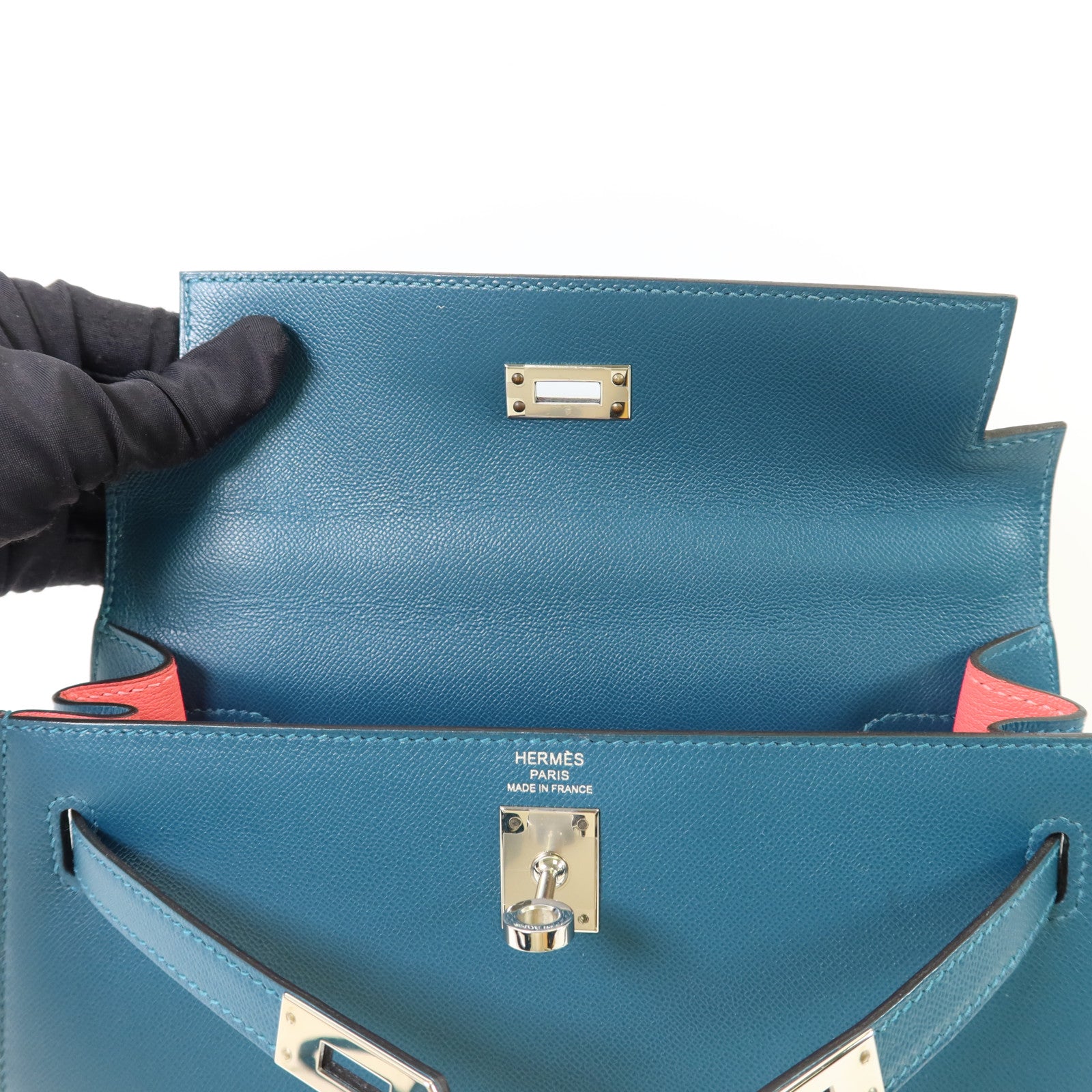 HERMES Madame皮革Kelly 25銀扣手挽肩背兩用袋