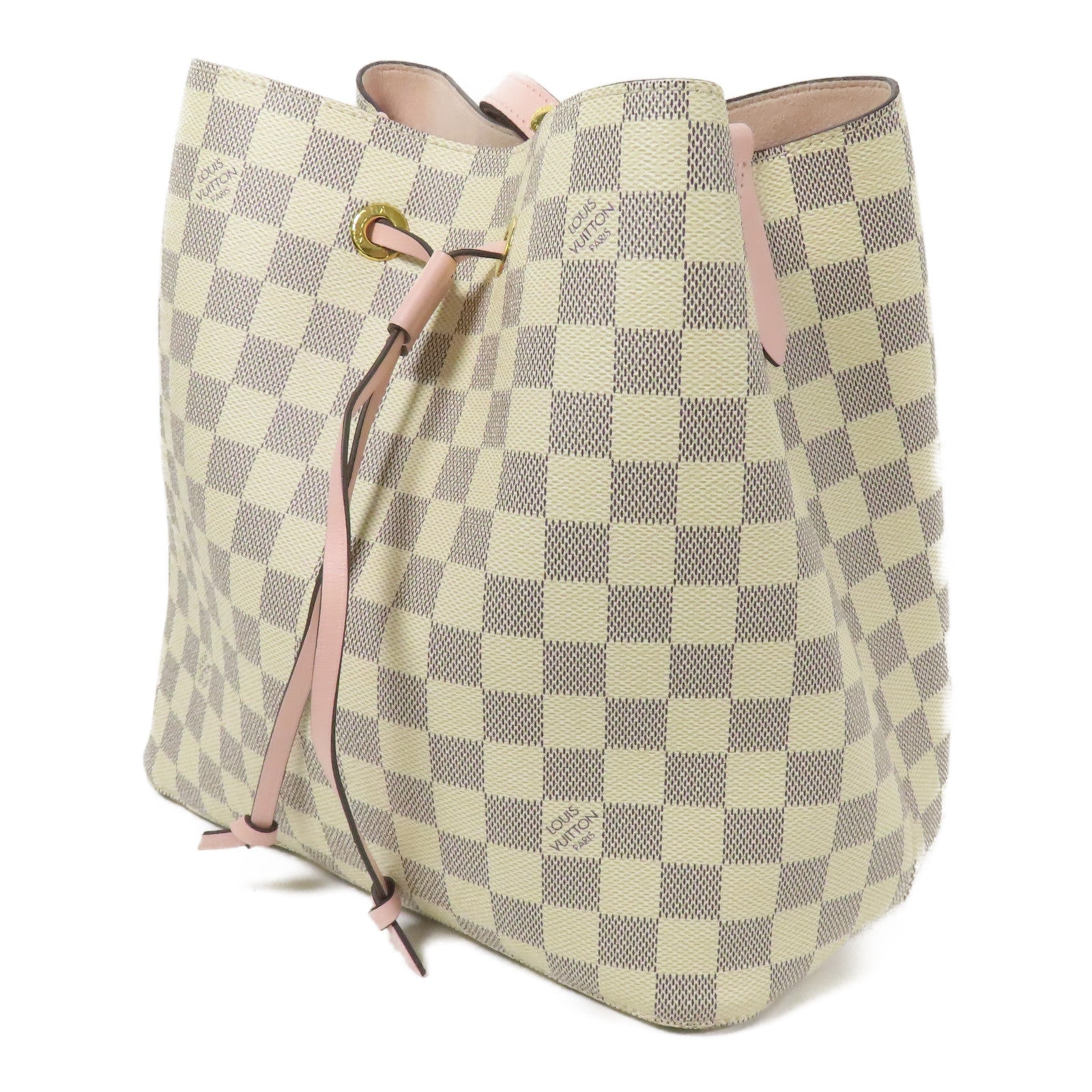 LOUIS VUITTON Damier Azur Neo Noe金扣肩背袋白色