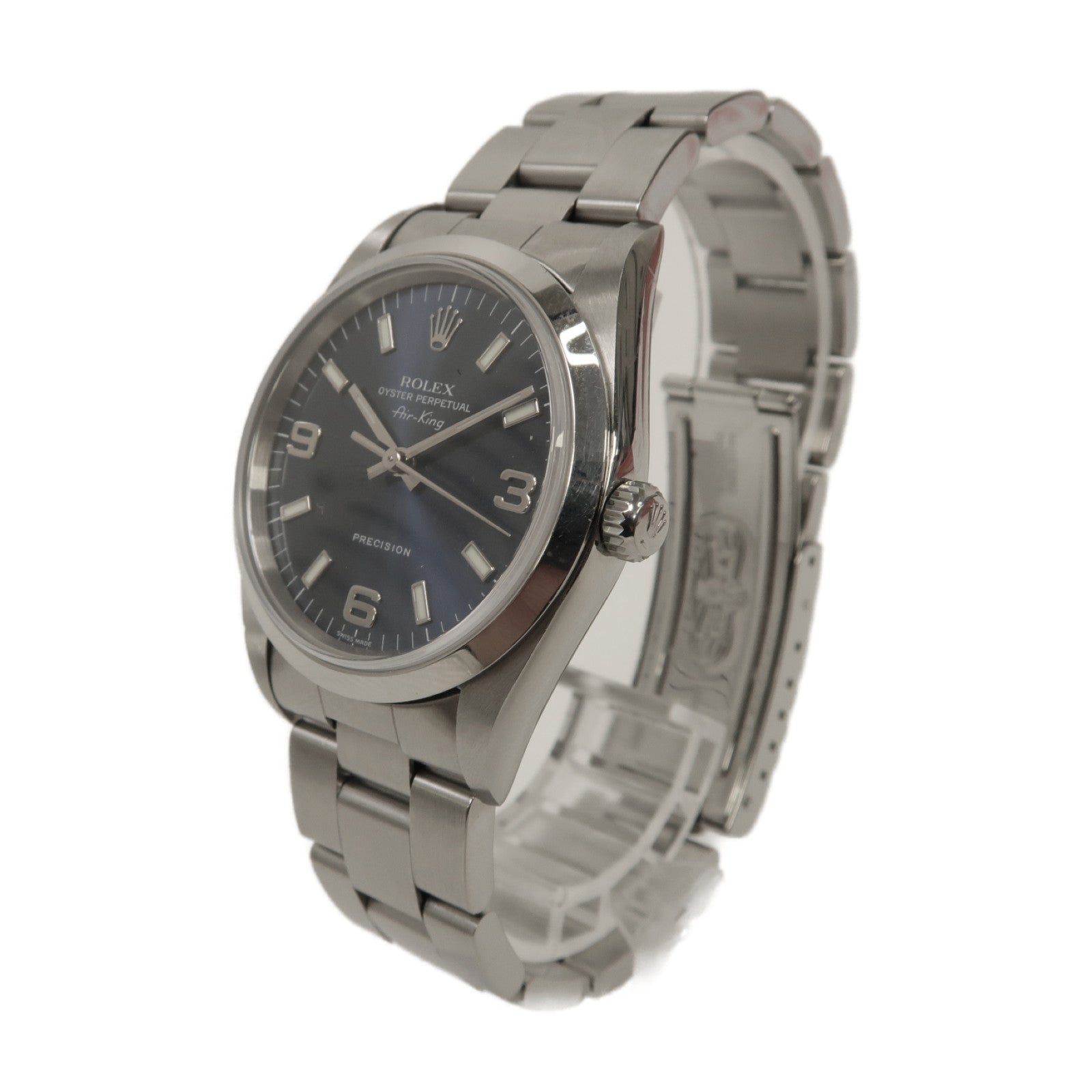 ROLEX Air King 34mm不鏽鋼自動機芯手錶藍色