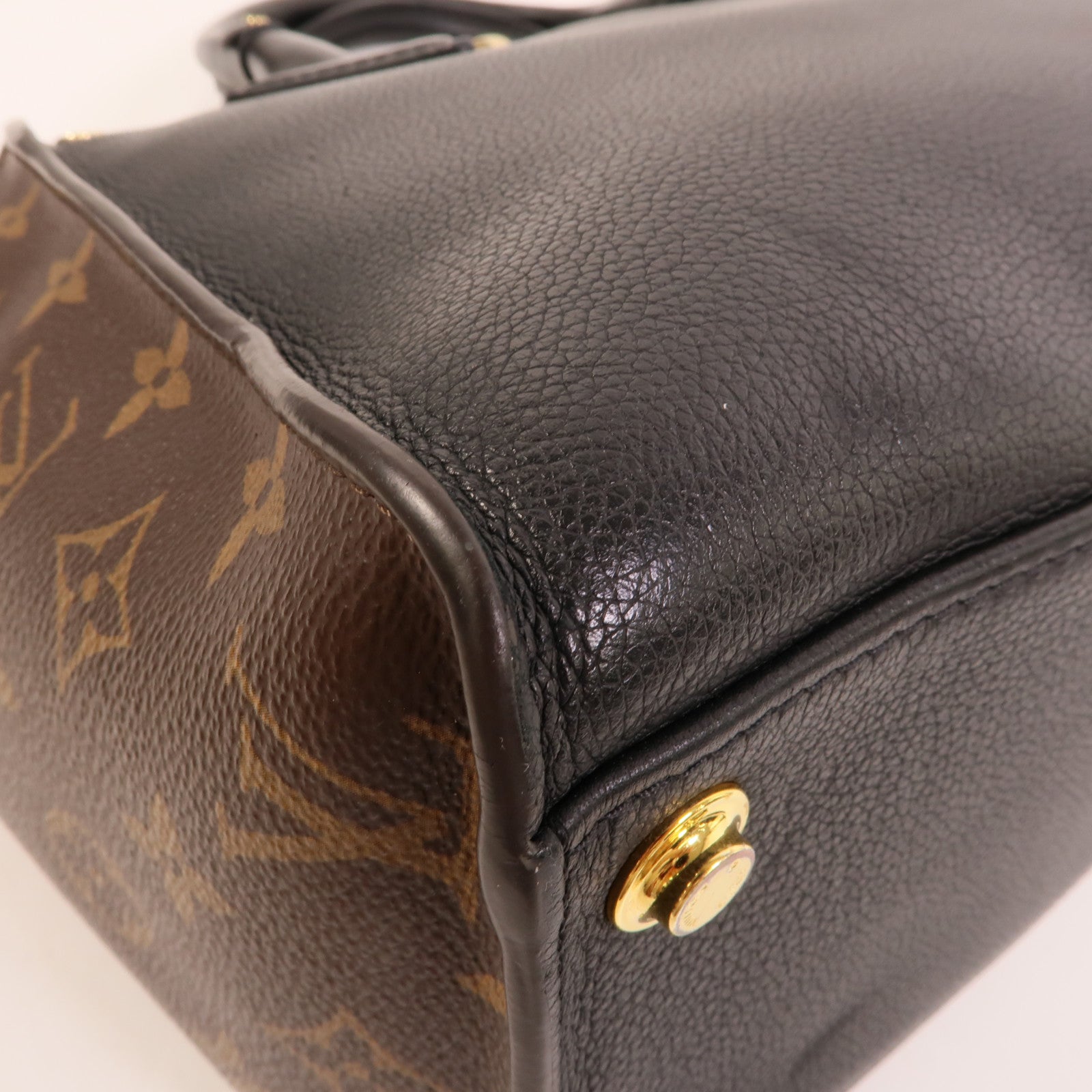 LOUIS VUITTON Monogram/牛皮皮革On My Side MM手挽袋