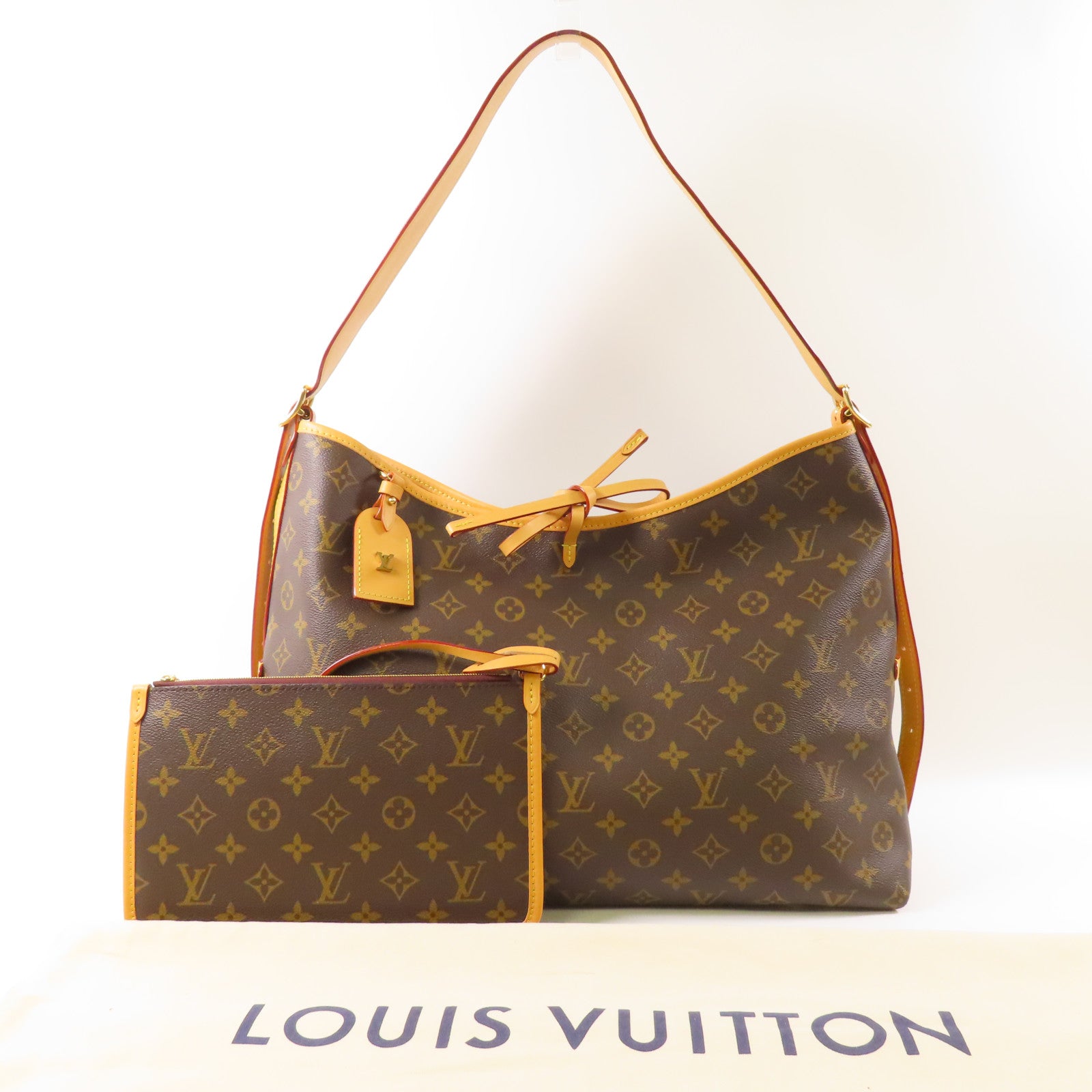 LOUIS VUITTON Monogram Carry All MM金扣肩背袋