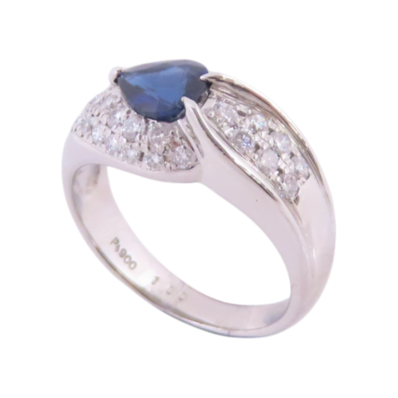 JEWELRY 【激減優惠】PT900鉑金/藍寶石/鑽石Sapphire Diamond Ring戒指US#6