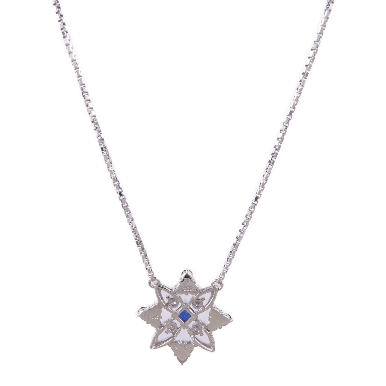 JEWELRY PT900鉑金Diamond Sapphire Necklace藍寶石/鑽石項鍊