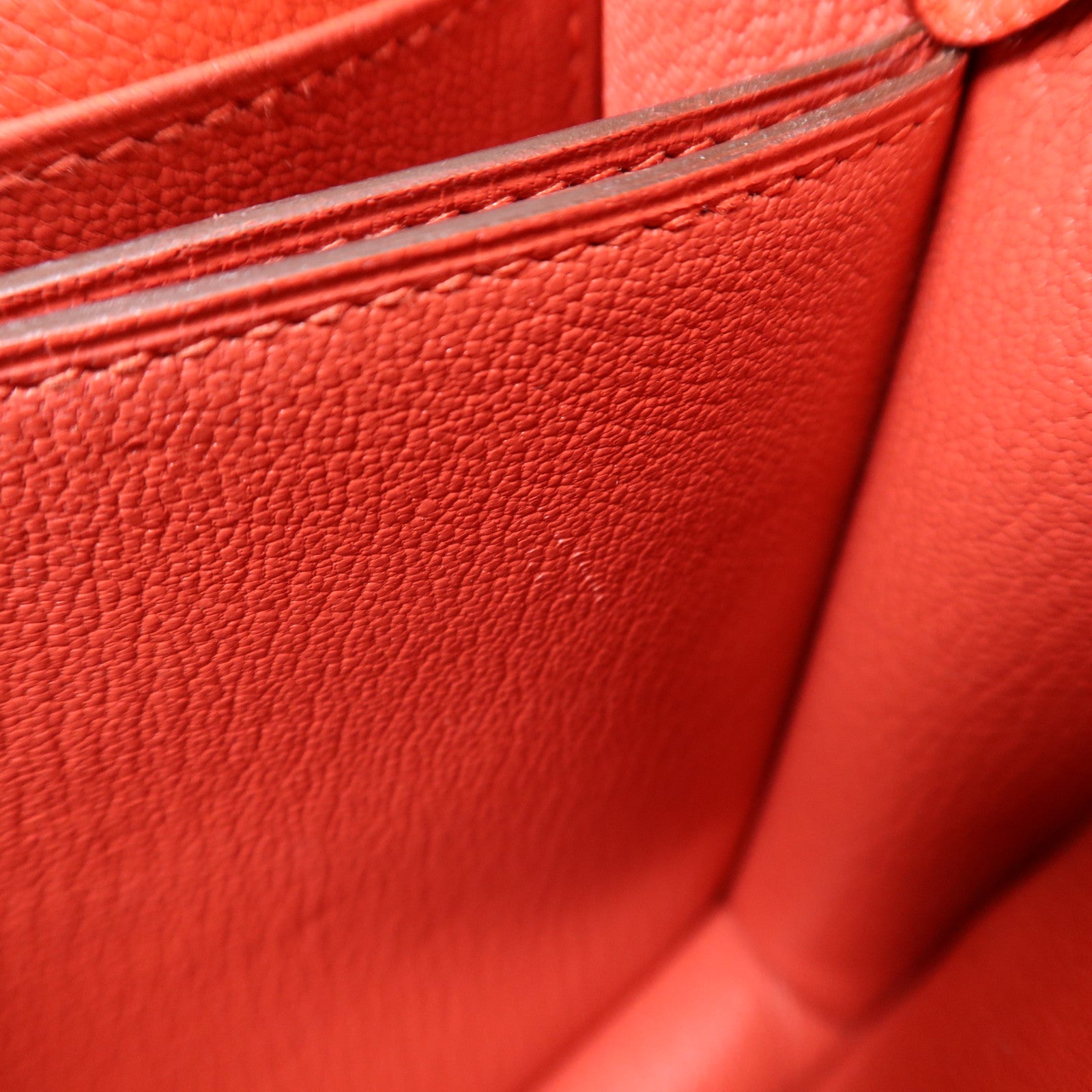 HERMES Evercolour皮革Roulis Mini銀扣肩背袋Rouge Tomate