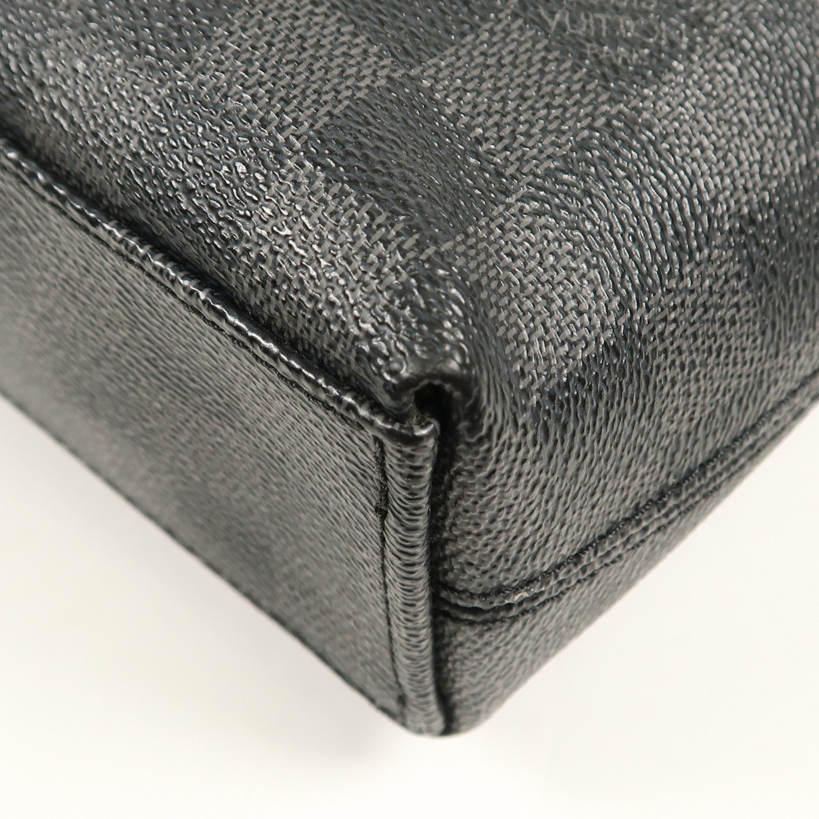 LOUIS VUITTON Damier Graphite Porte Document Jour Business Bag銀扣手挽袋