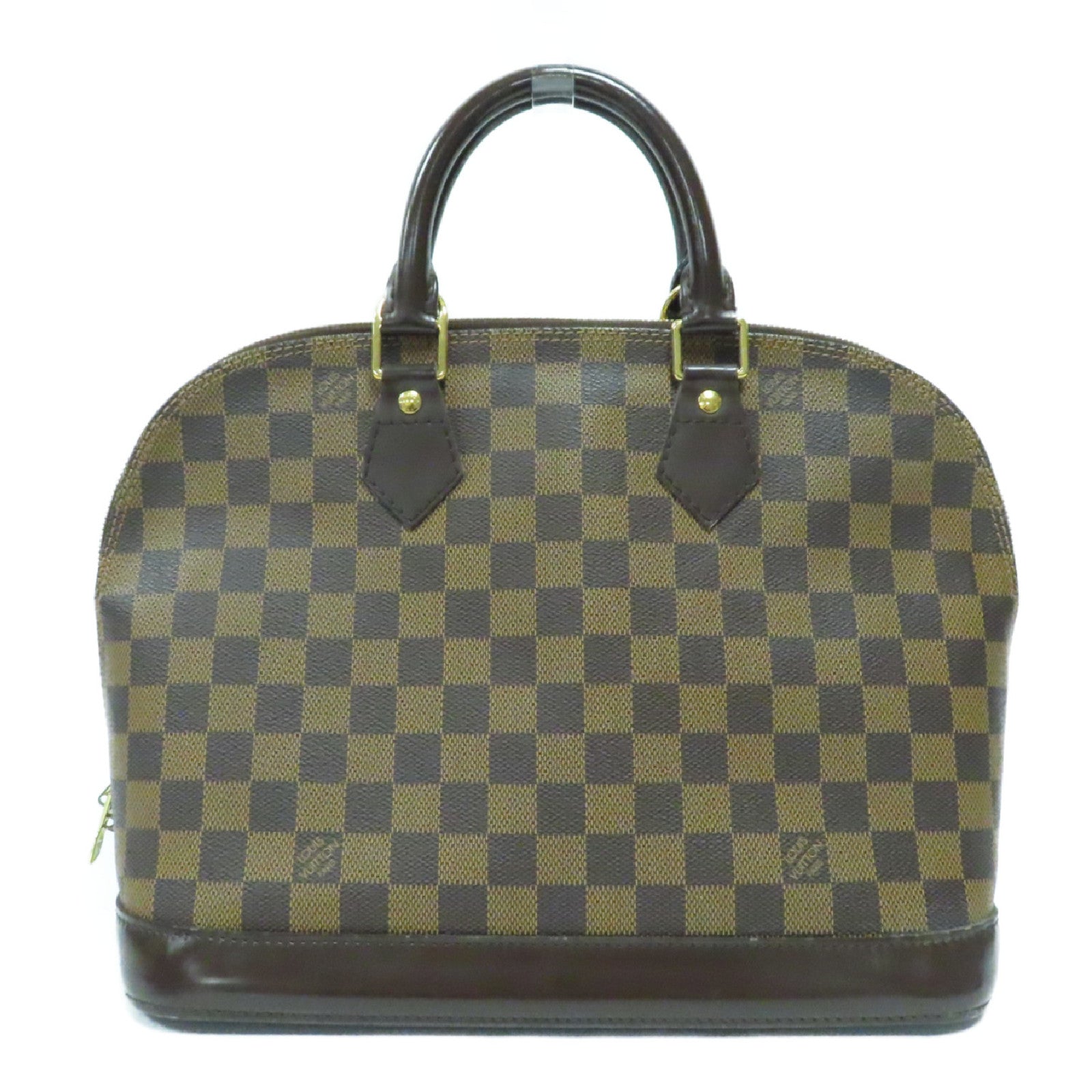 LOUIS VUITTON 【激減優惠】Damier Ebene Alma MM金扣手挽袋啡色