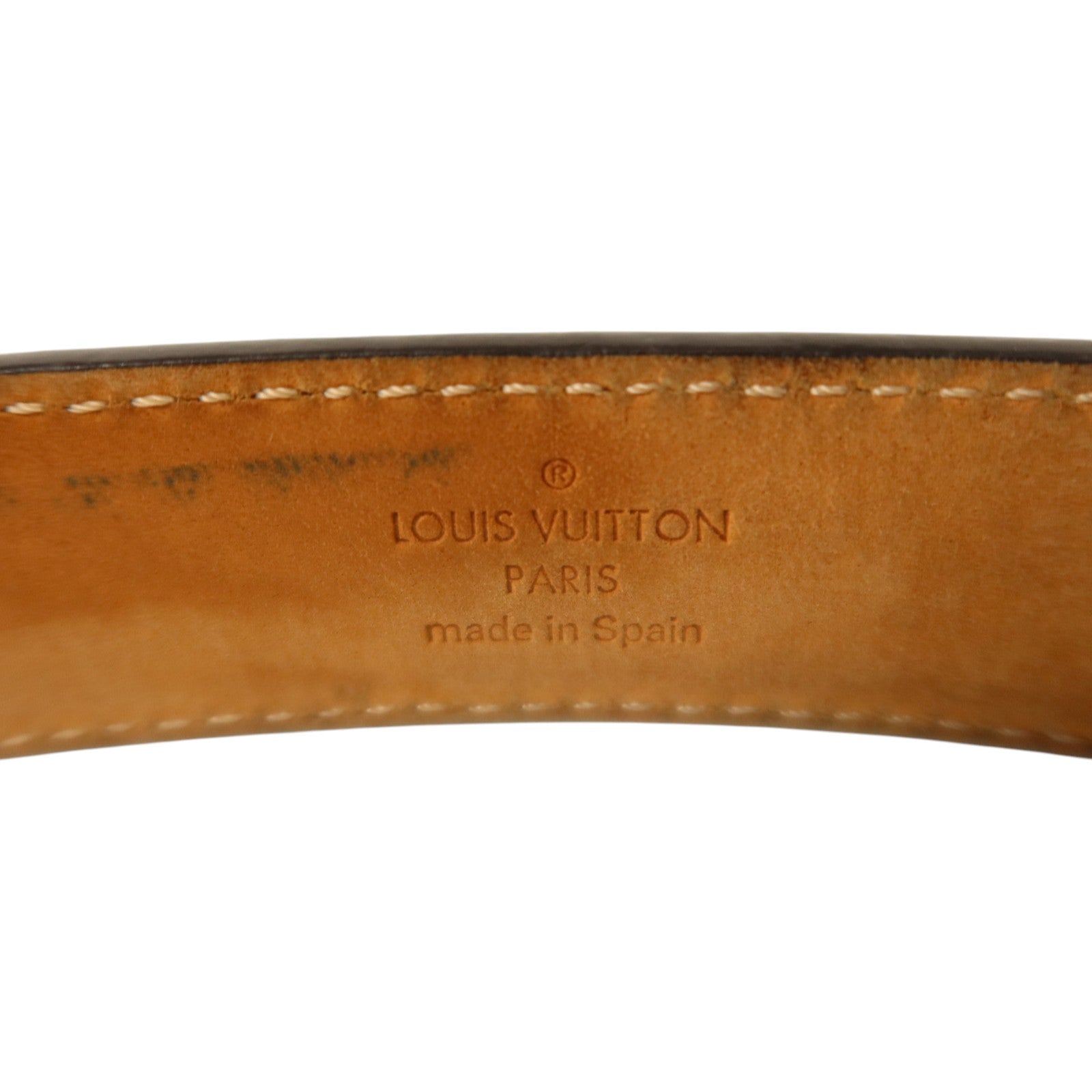 LOUIS VUITTON Damier Ebene Santur Mini Belt金扣腰帶