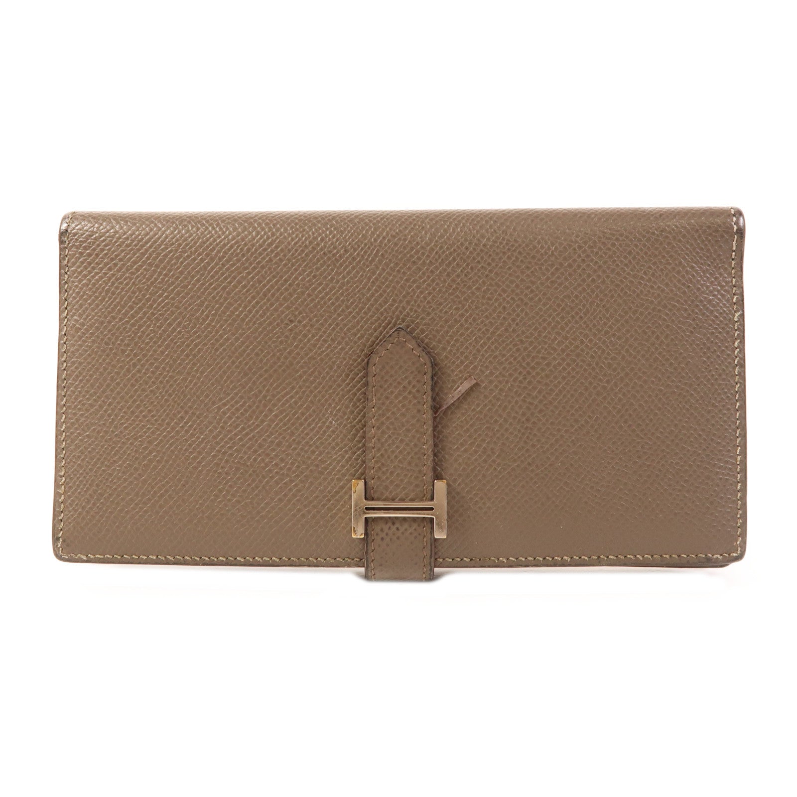 HERMES 【激減優惠】Epsom皮革Bearn Long Wallet銀扣錢包