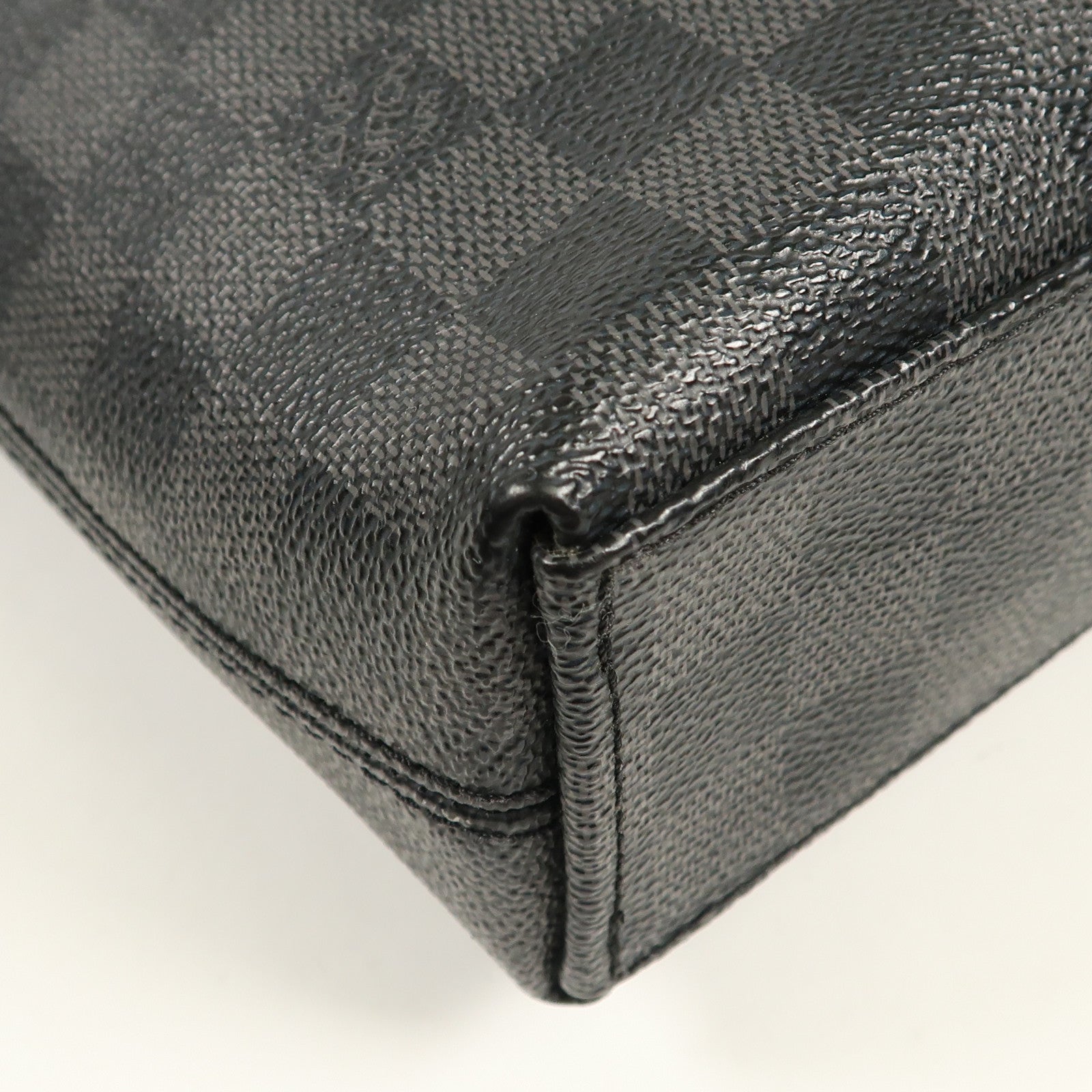 LOUIS VUITTON Damier Graphite Porte Document Jour Business Bag銀扣手挽袋