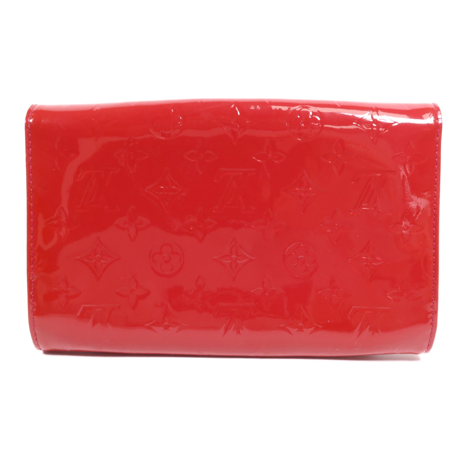 LOUIS VUITTON Monogram Vernis Clutch Ana Shoulder Bag金扣鏈帶肩背袋