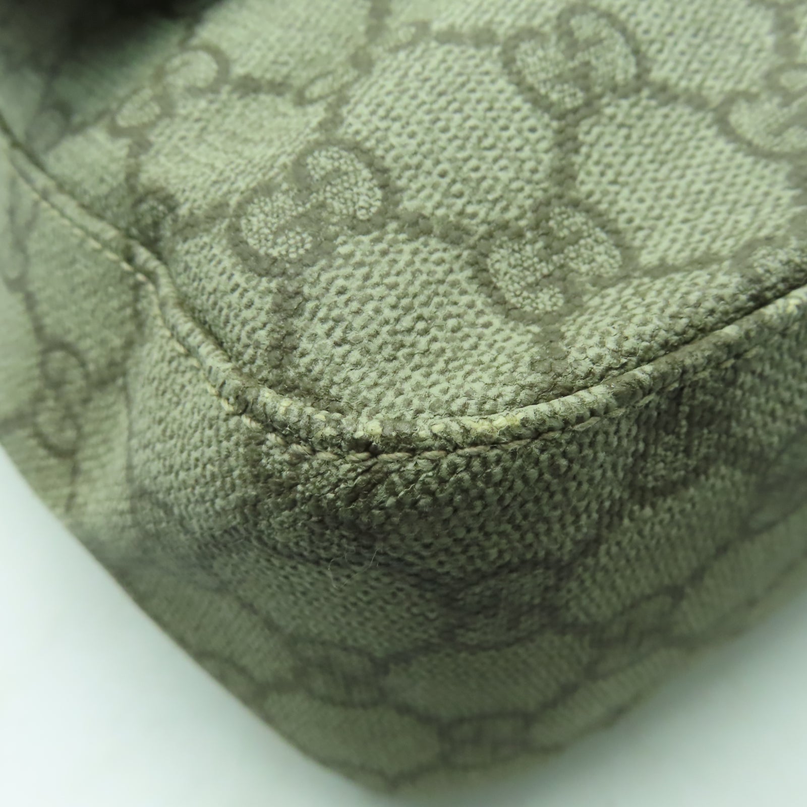 GUCCI 【激減優惠】塗層帆布Shoulder Bag銀扣肩背袋啡色