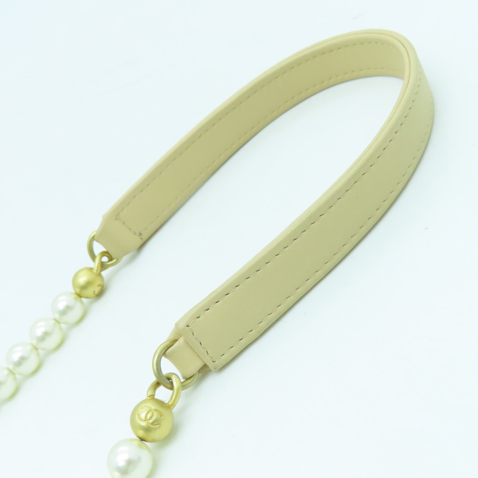 CHANEL Diamond Sheepskin Leather Chain Shoulder Gold Buckle Chain Belt Shoulder Bag Beige