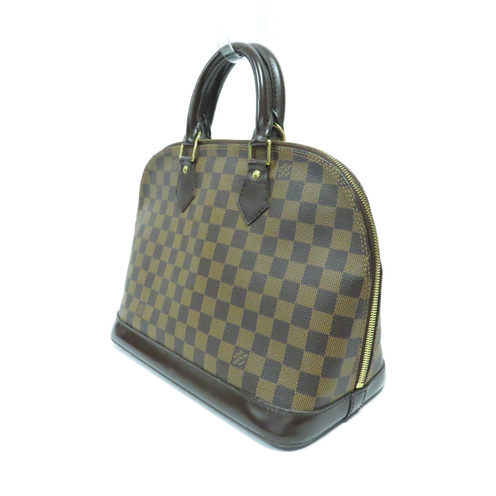 LOUIS VUITTON 【激減優惠】Damier Ebene Alma MM金扣手挽袋啡色