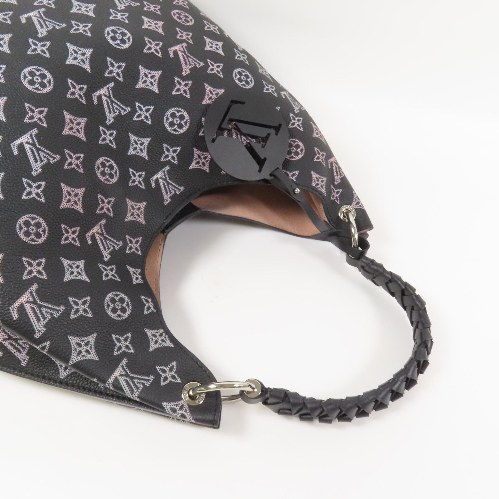LOUIS VUITTON 牛皮皮革Mahina Carmel Hobo Bag銀扣肩背袋