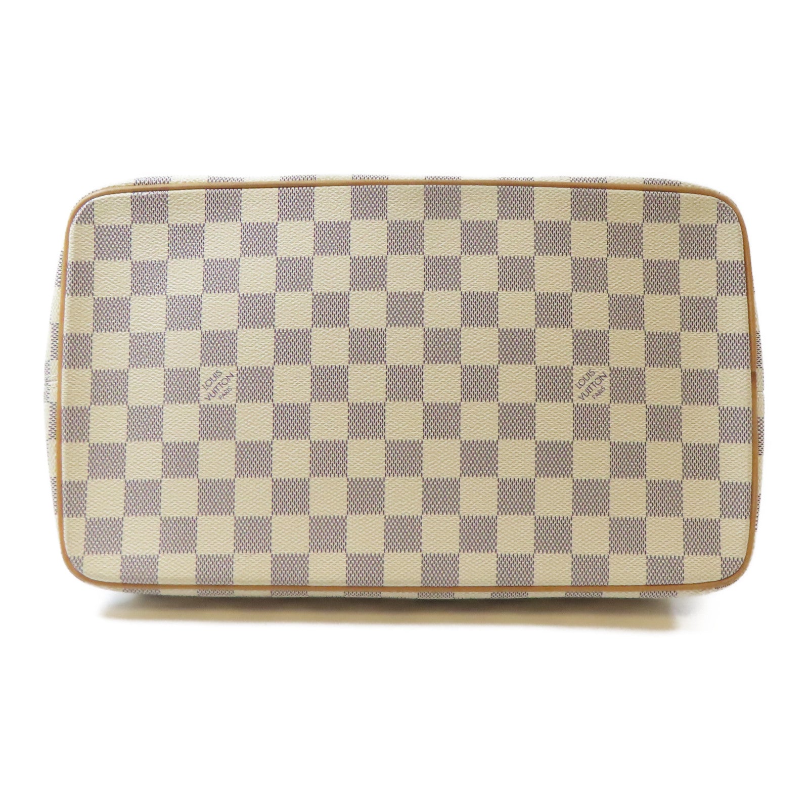 LOUIS VUITTON 【激減優惠】Damier Azur Saleya MM金扣手挽袋白色