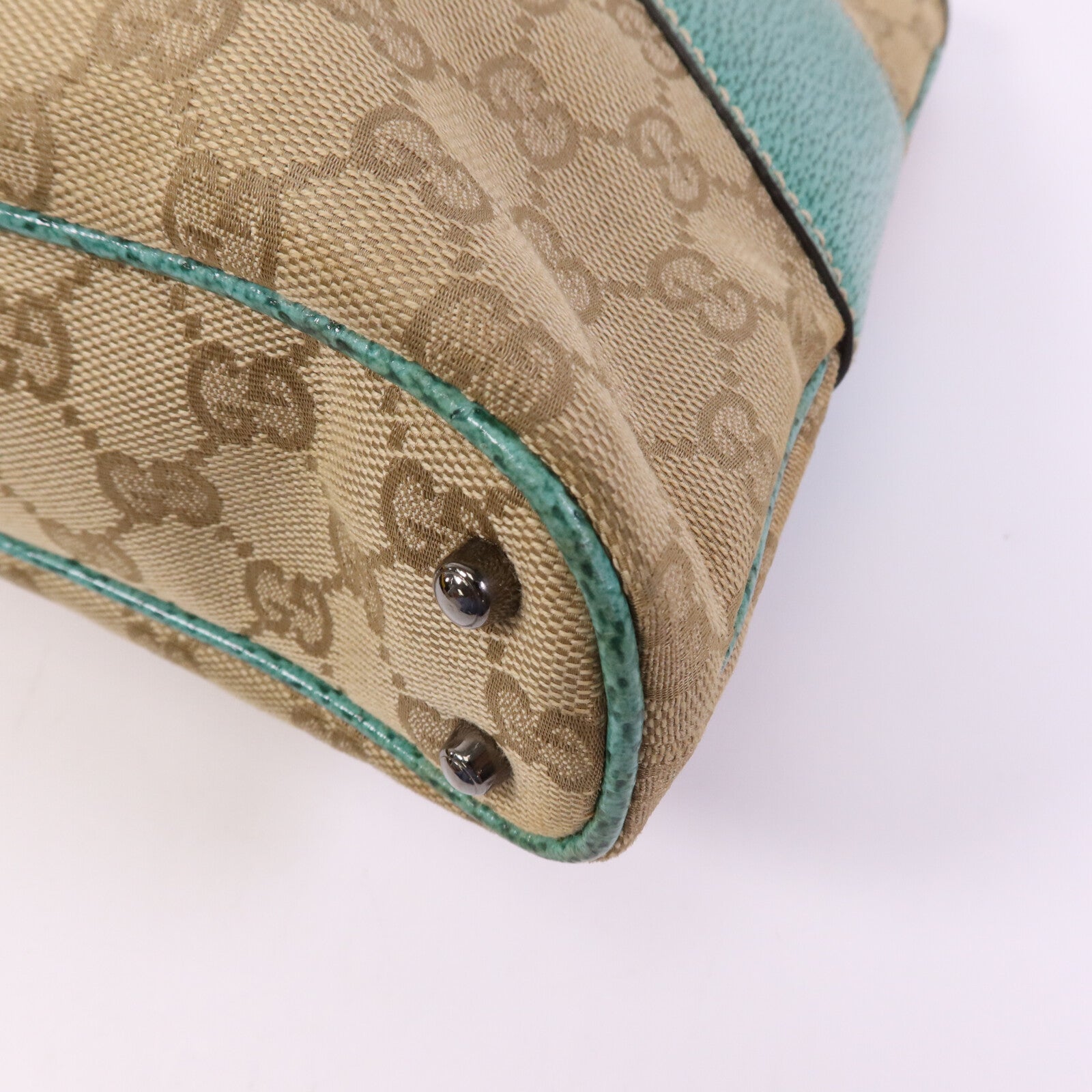 GUCCI 帆布Shoulder Bag銀扣手挽袋