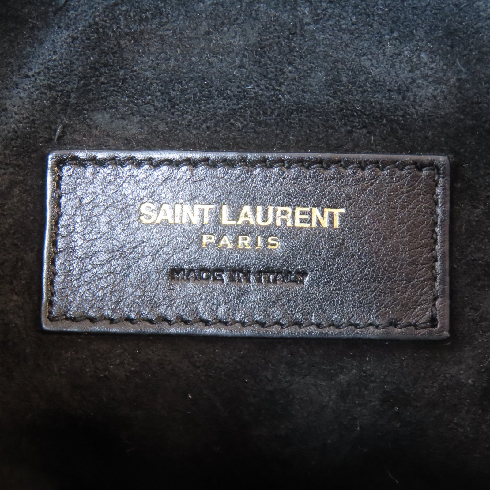 SAINT LAURENT 牛皮皮革Emmanuelle Fringe Bucket Bag金扣手挽肩背兩用袋黑色